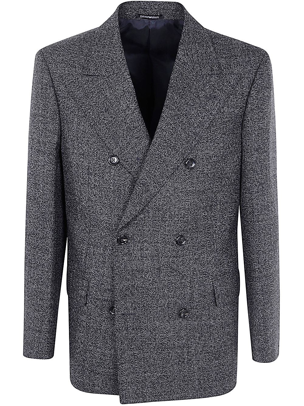 Shop Emporio Armani Blazer In Dark Grey Melange