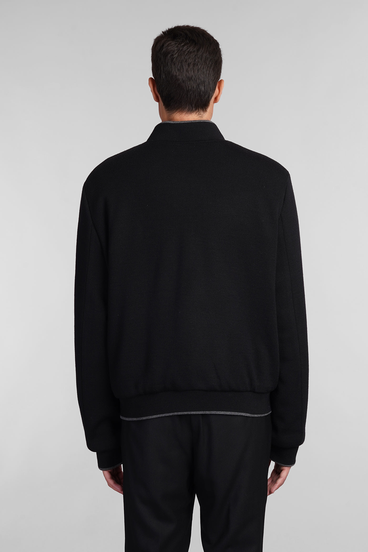 Shop Mauro Grifoni Bomber In Black Wool