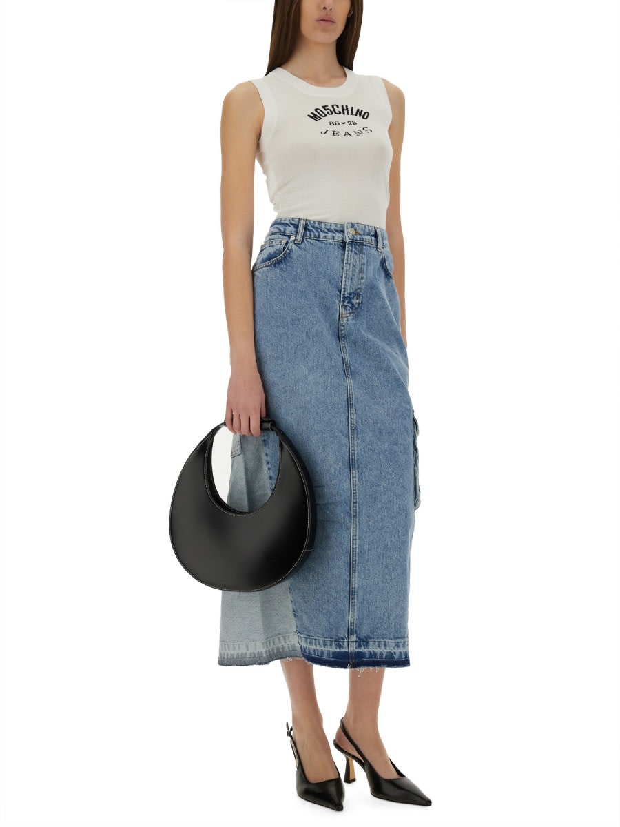 M05CH1N0 JEANS LONG DENIM SKIRT