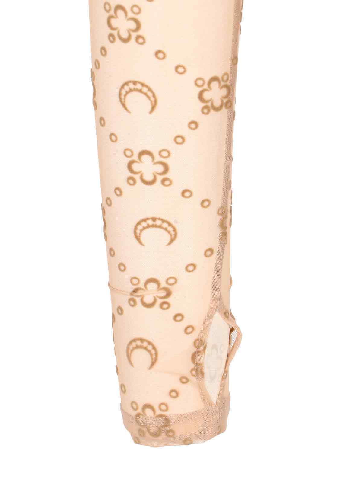 Marine Serre Sheer Crewneck Top All-over Pattern In Brown