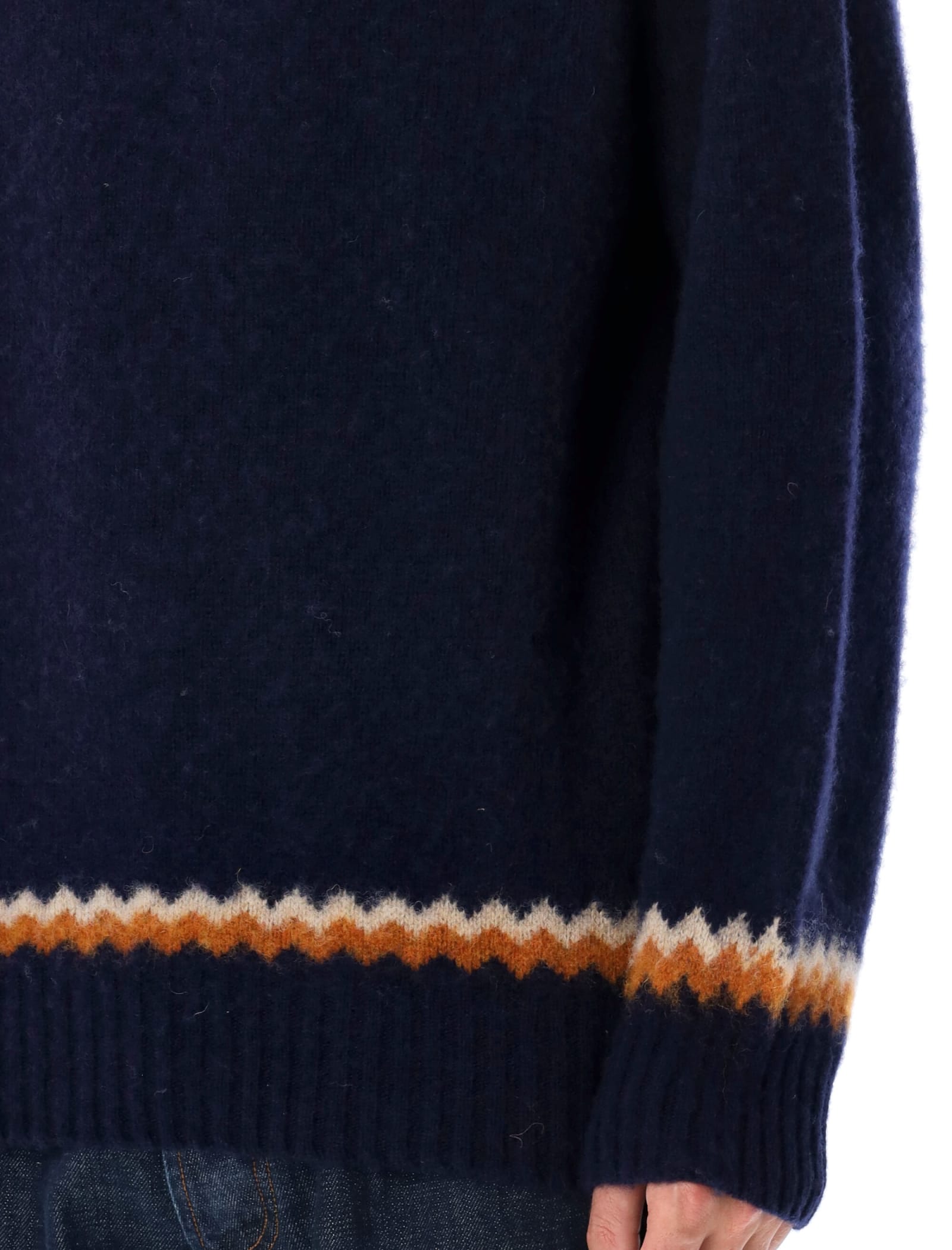 Shop Ymc You Must Create Shetland Sweater In Navy