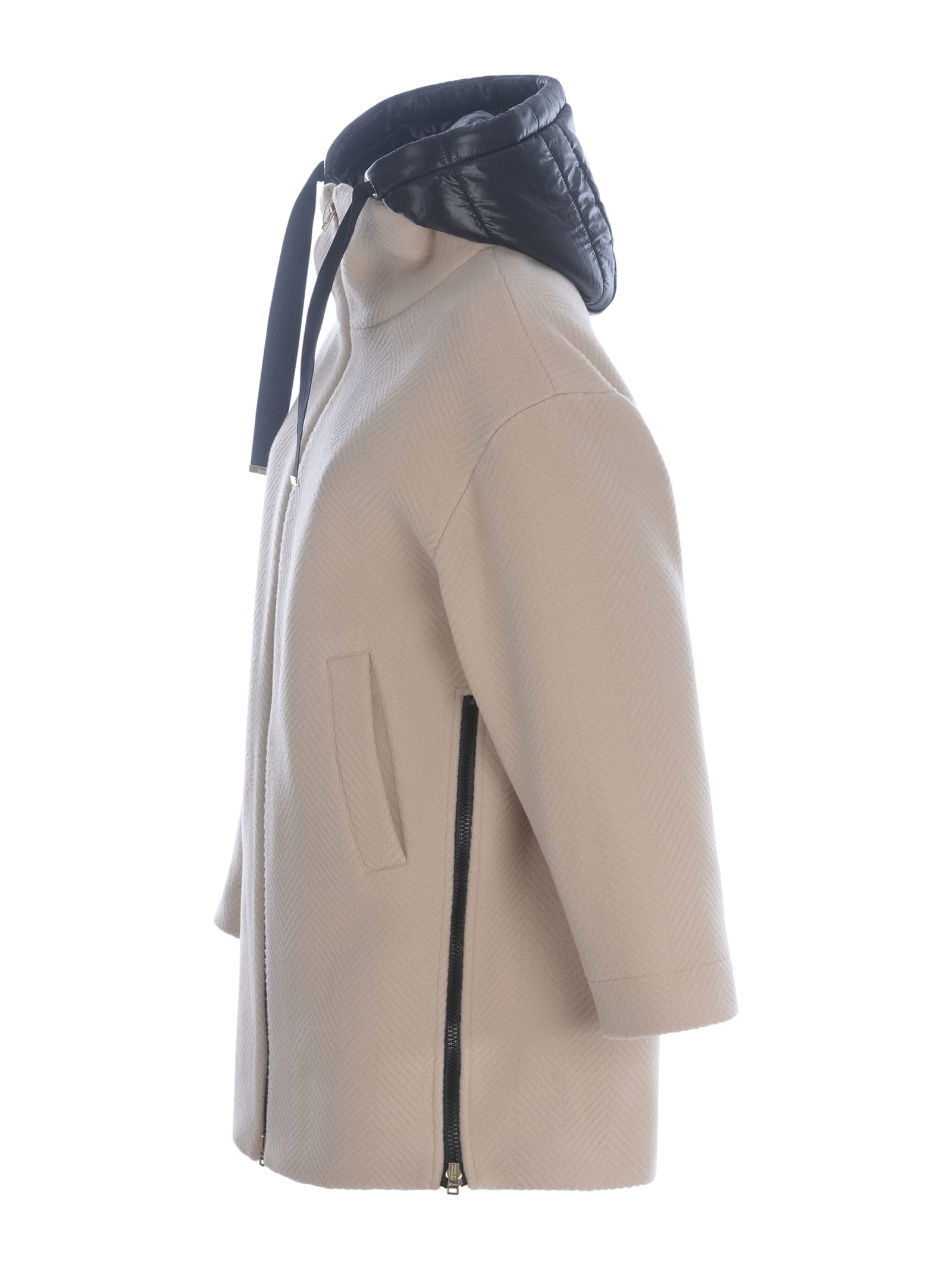 Herno Beige Virgin Wool Coat In Neutral
