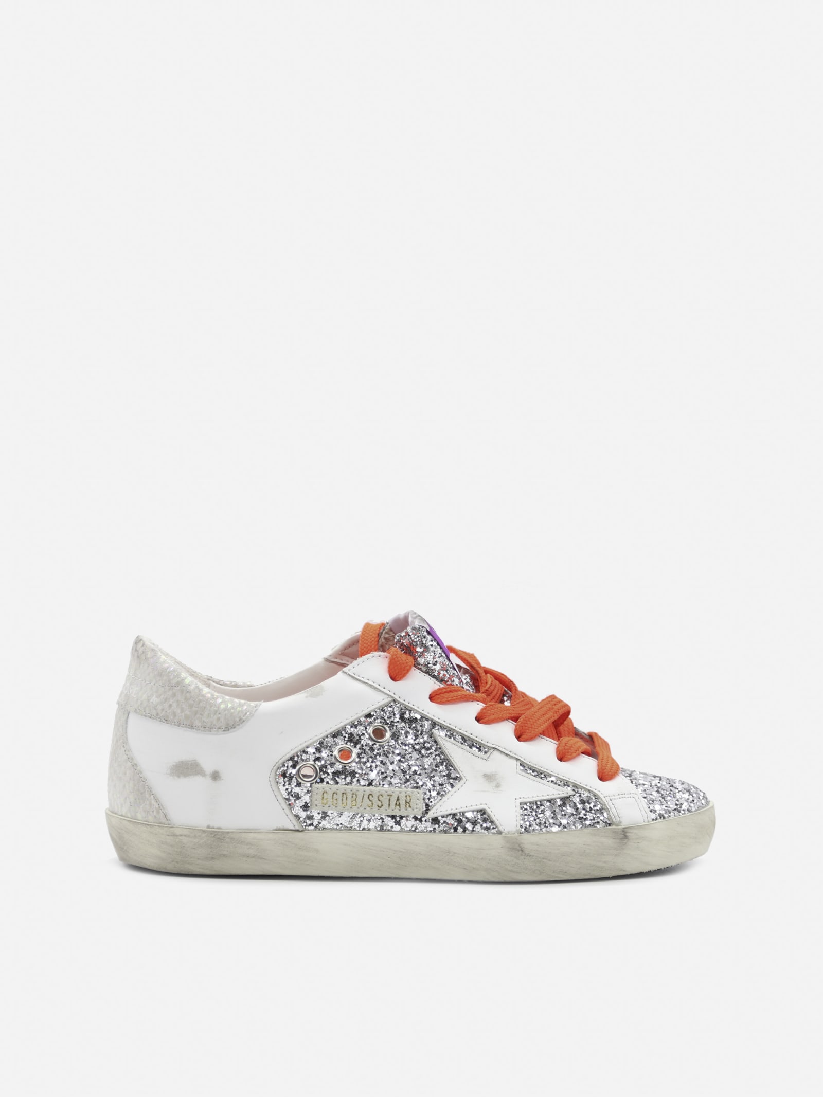 Golden Goose Superstar Sneakers In Leather With Python-effect Inserts