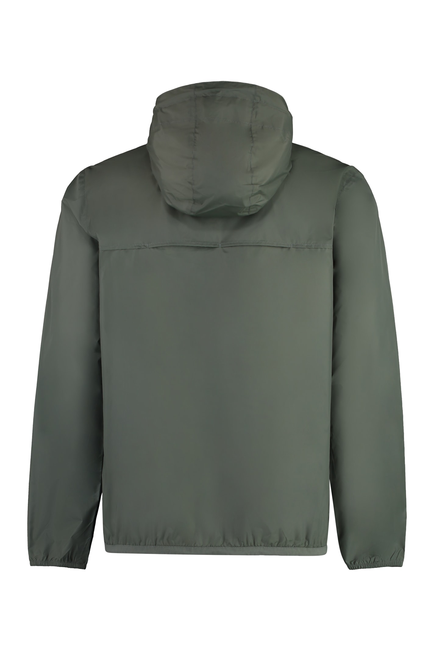 K-way Claude Hooded Nylon Jacket In Green