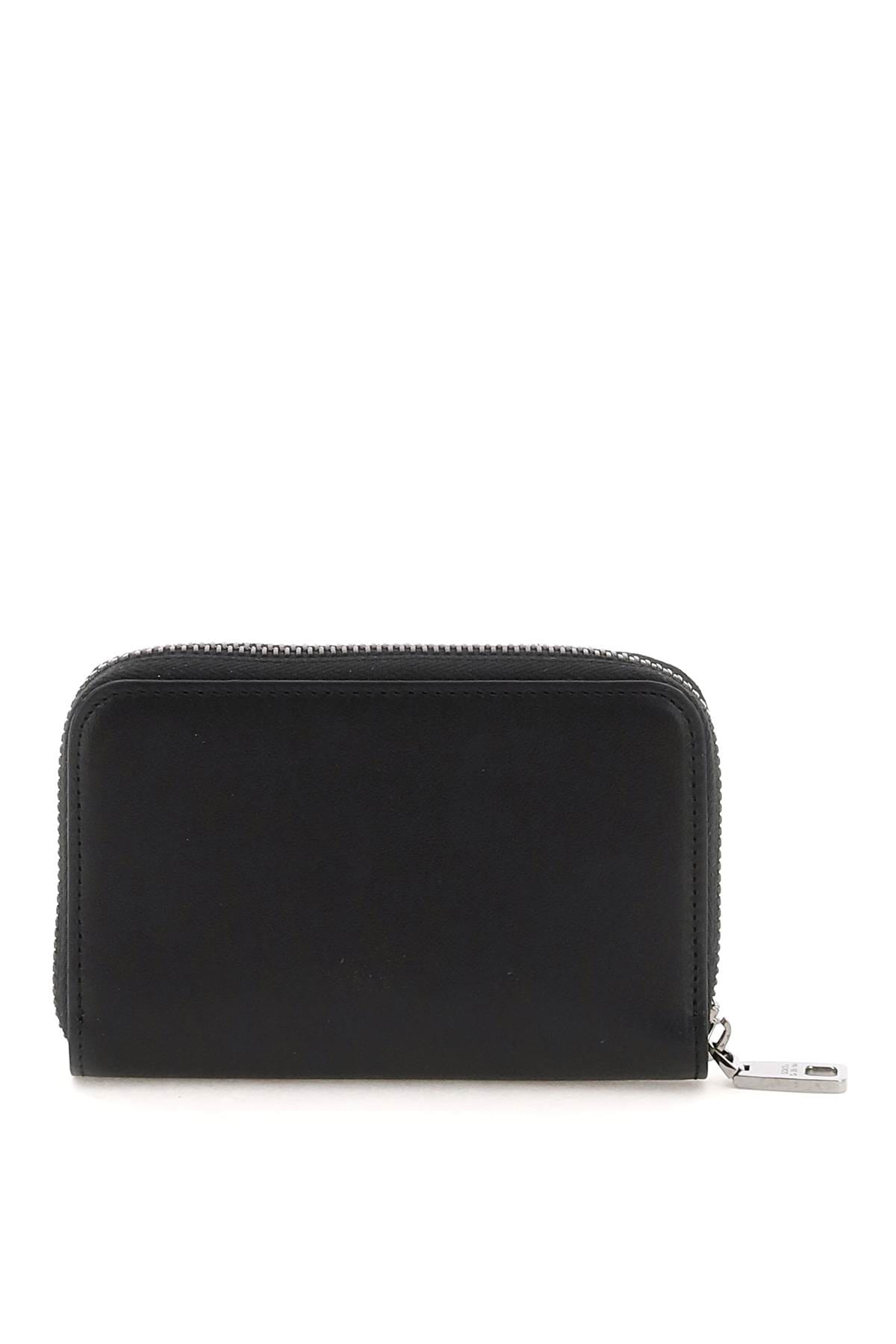 Dolce & Gabbana Logo Plaque Zipped Compact Wallet In Black (black)