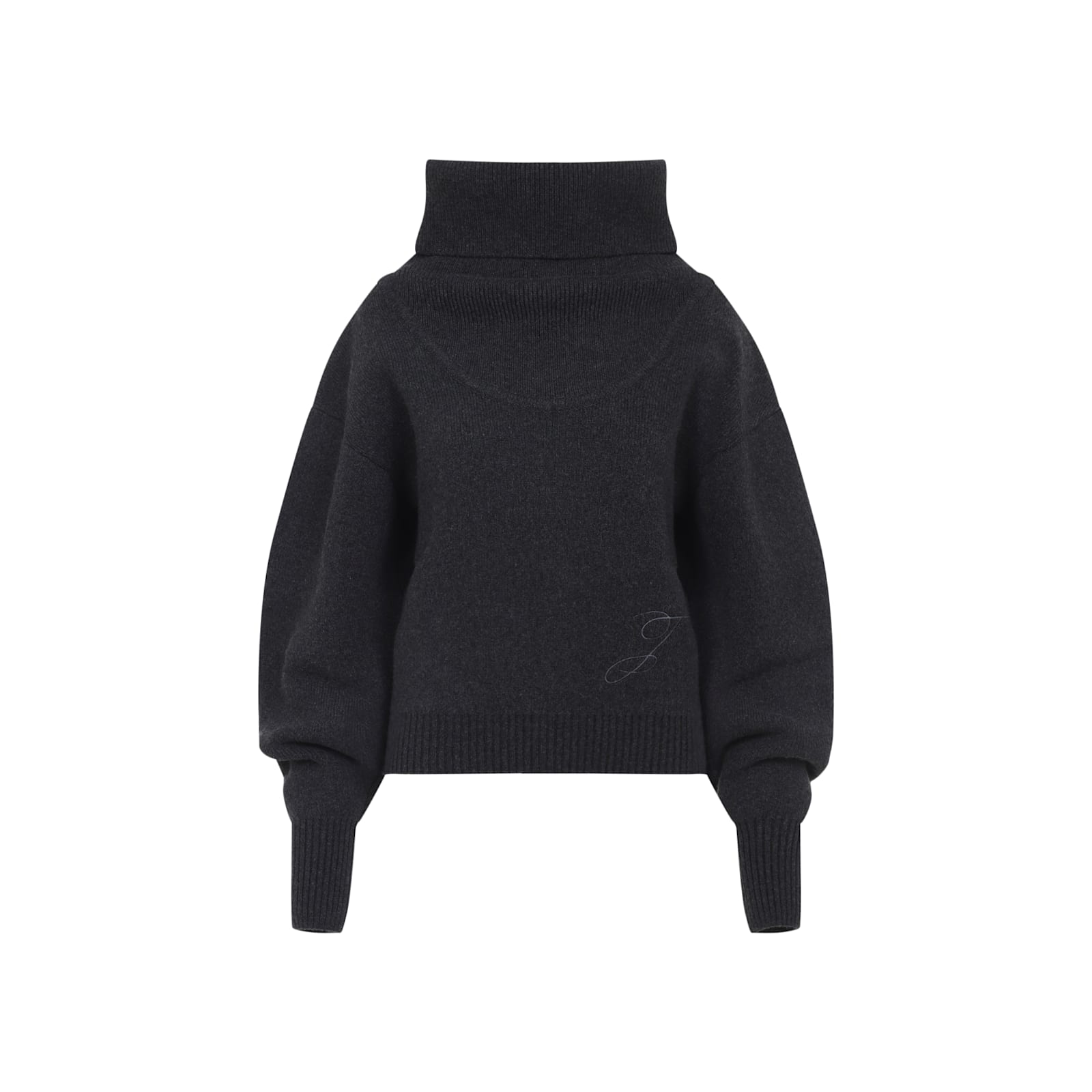 Jacquemus Dark Grey Virgin Wool La Maille Pallone Pullover In Gray
