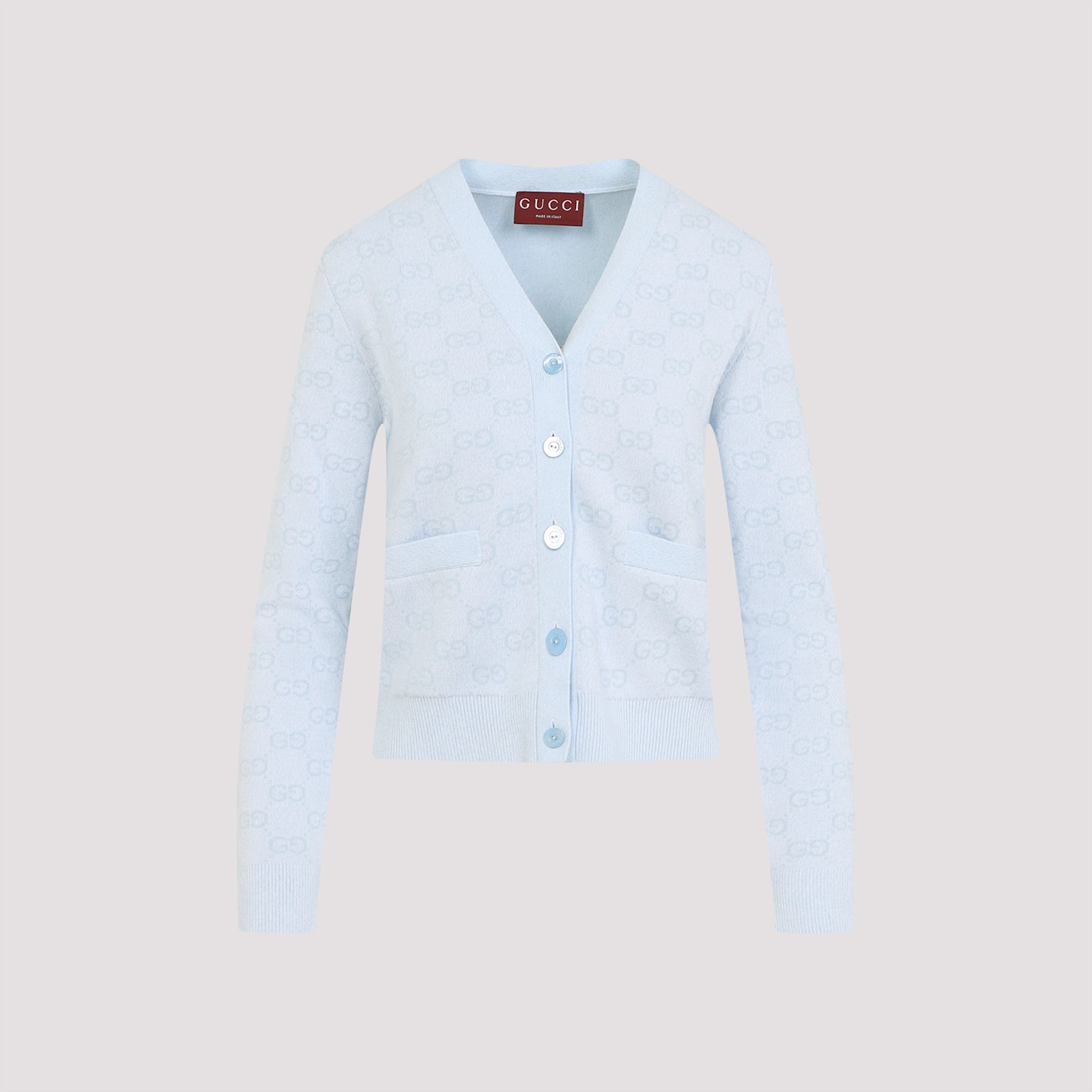Gucci Fine Cotton Gg Jacquard Cardigan