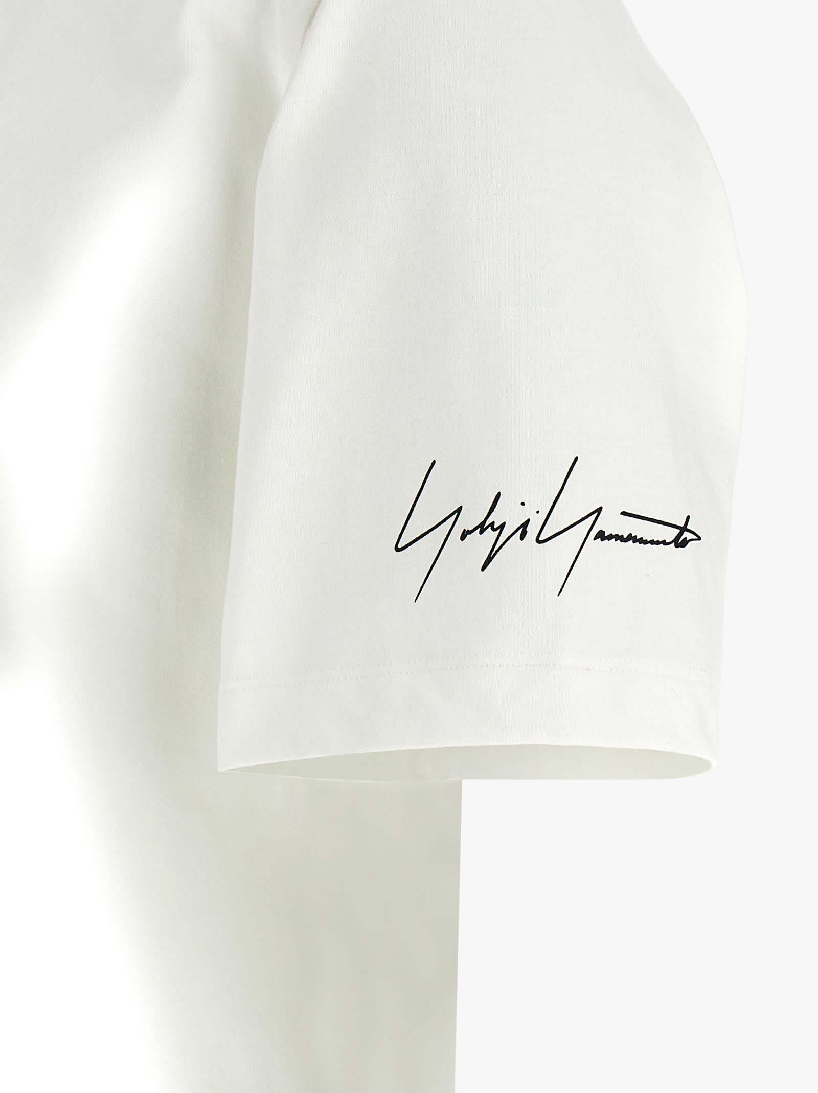 Y-3 Logo Printed Crew Neck T-shirt In White