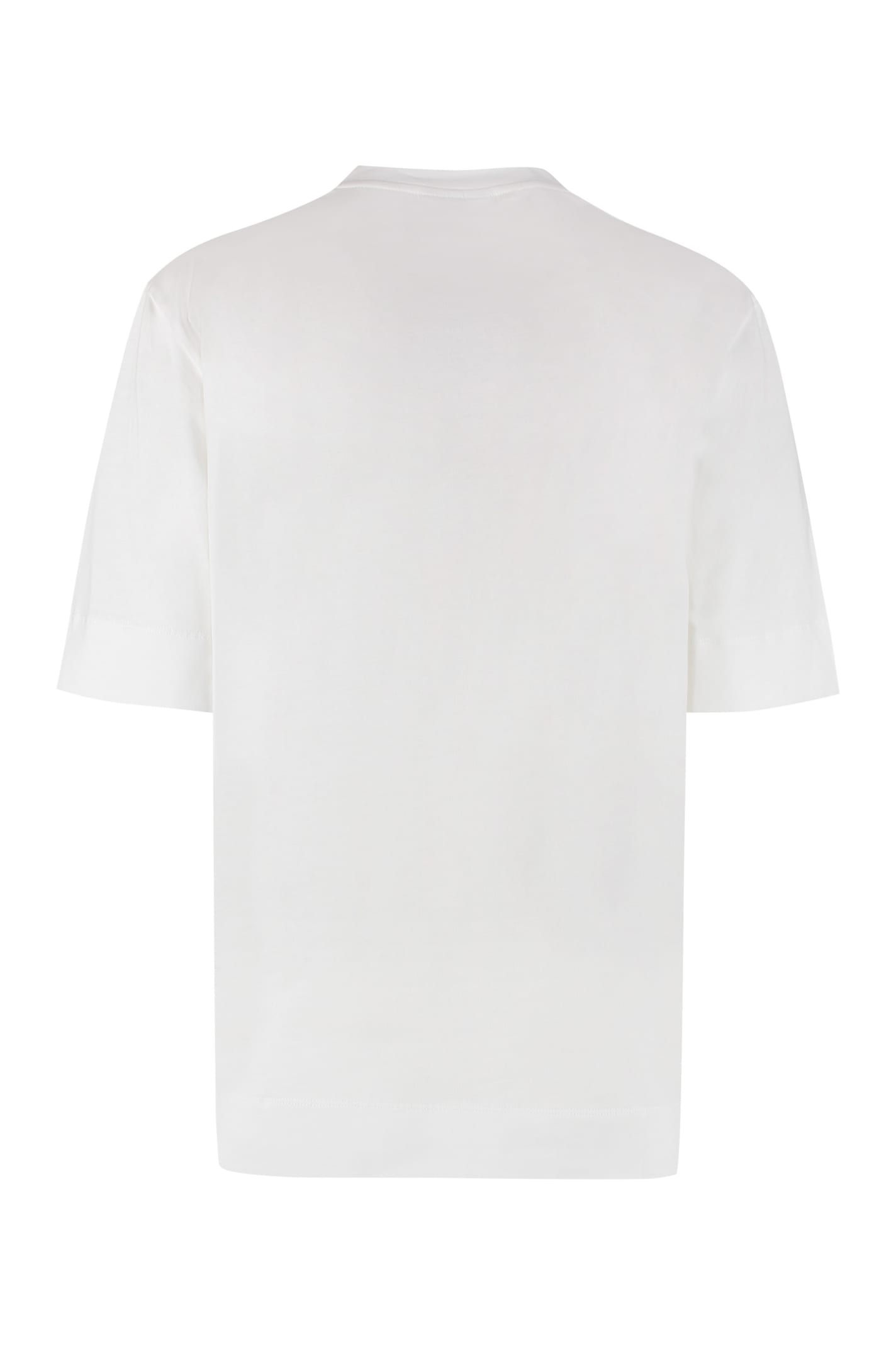 Shop Ganni Logo Cotton T-shirt In White