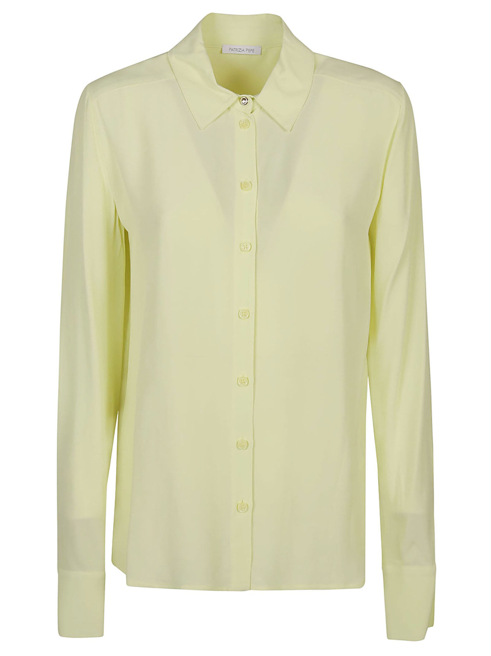 Shop Patrizia Pepe Long Sleeve Shirt In Citrine Green