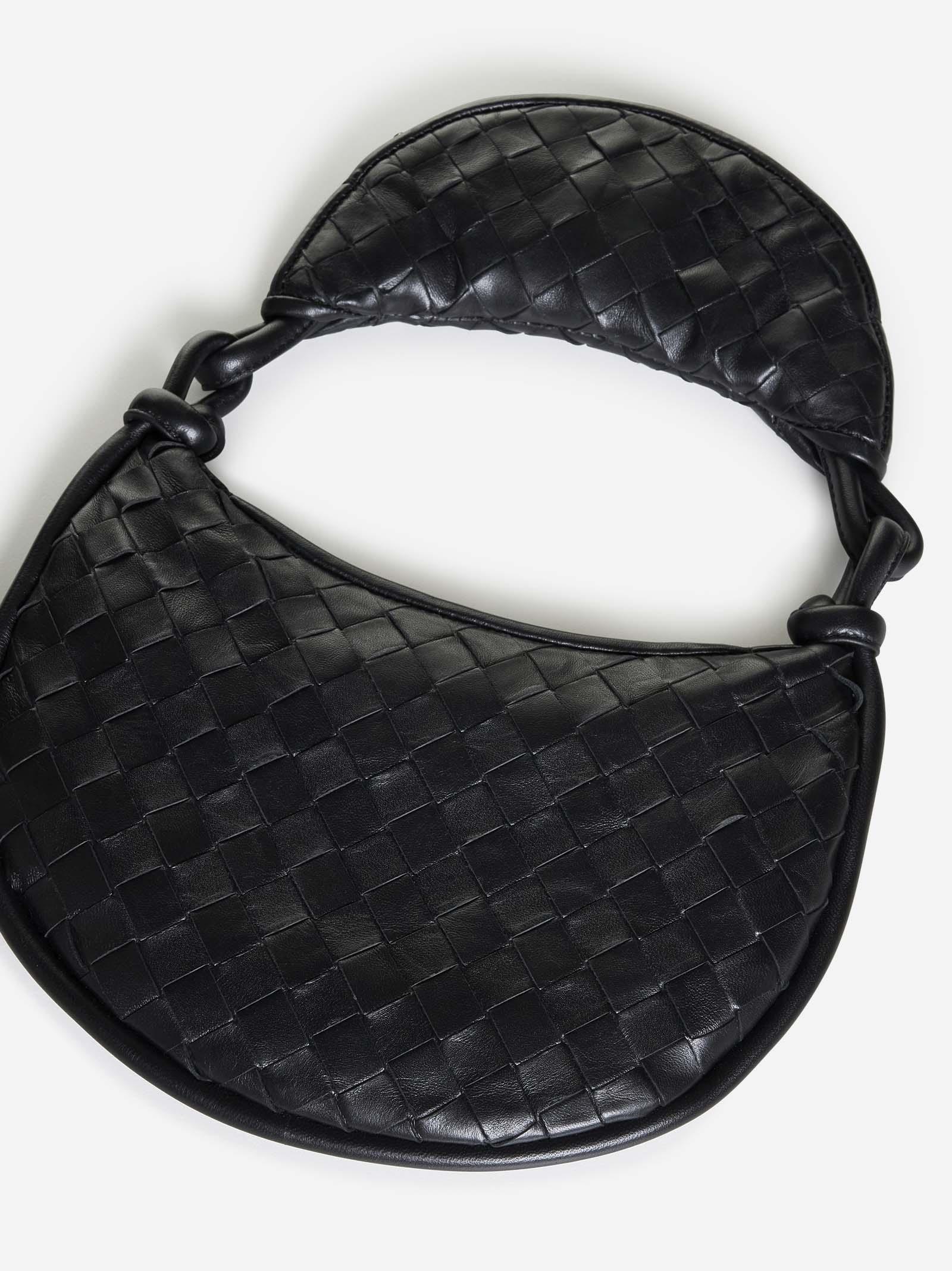 Shop Bottega Veneta Gemelli Intrecciato Leather Small Bag In Black