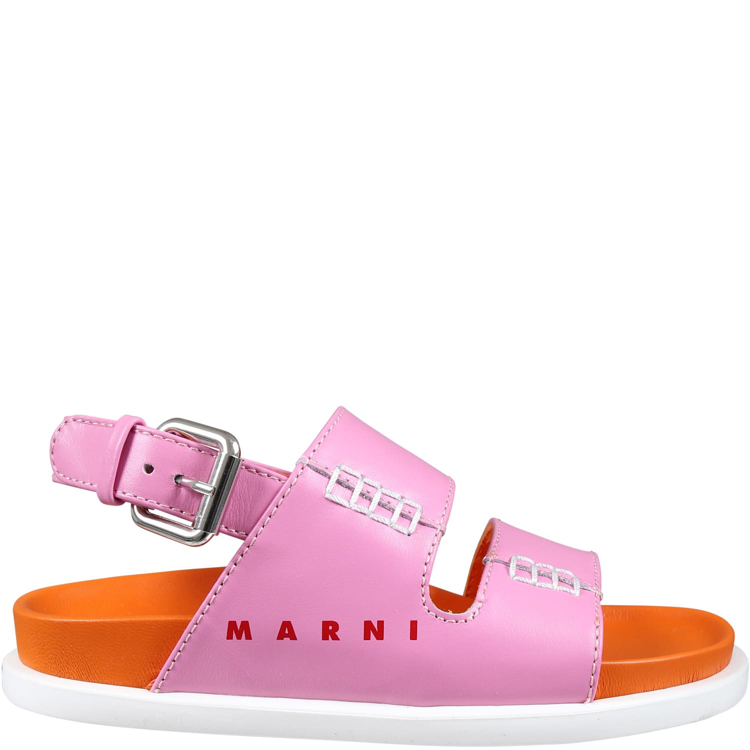 Marni Kids' Pink Sandals For Girl With Logo