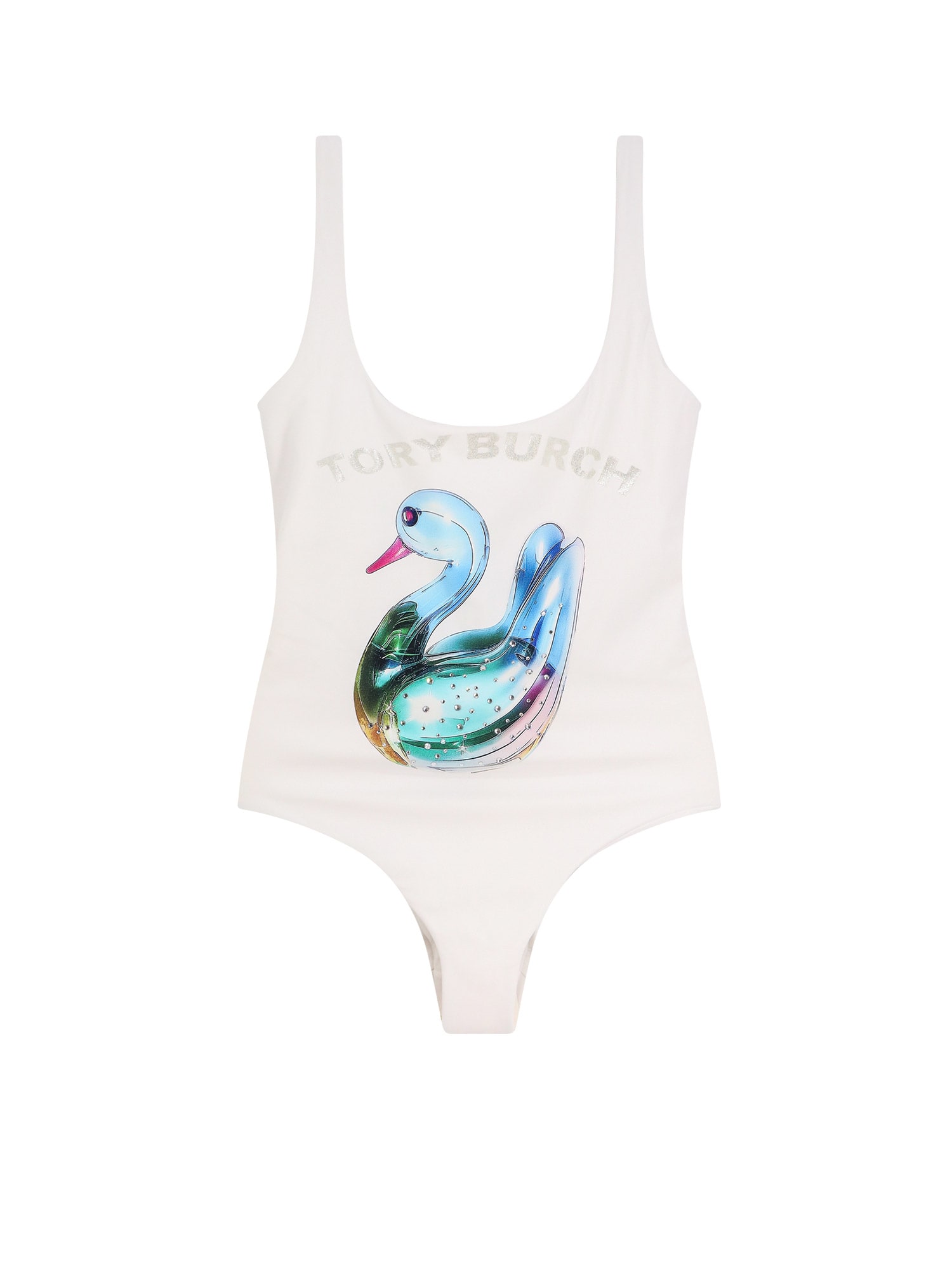 Tory Burch Nylon One Piece Swimsuit In White