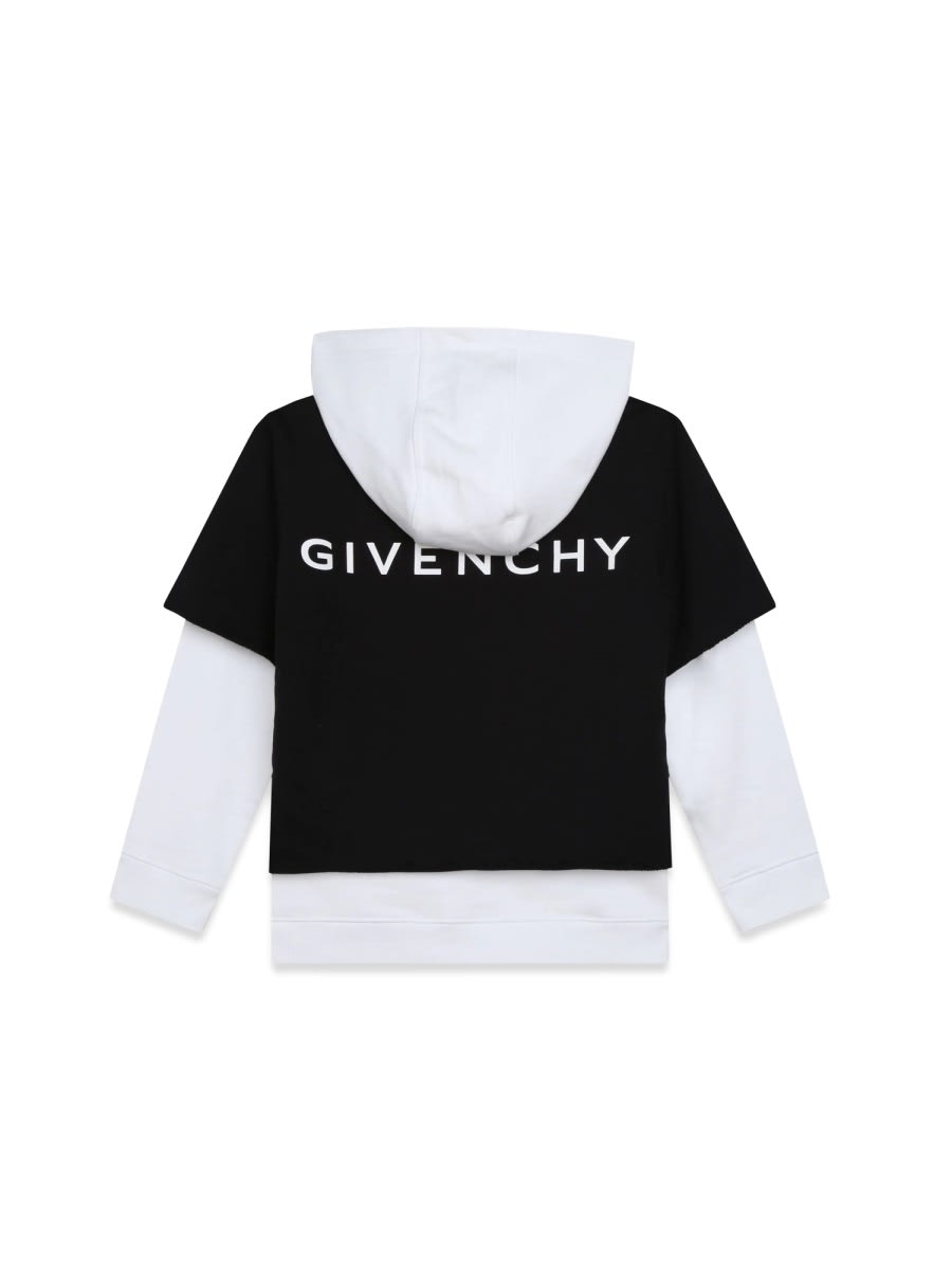 Givenchy Kids Logo Printed Layered Hoodie In Multicolour