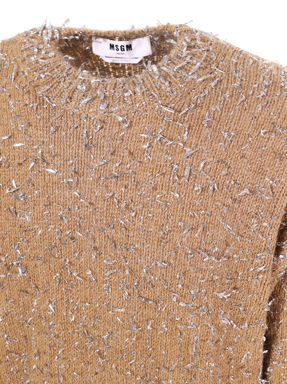 Shop Msgm Crew-neck Sweater  In Beige