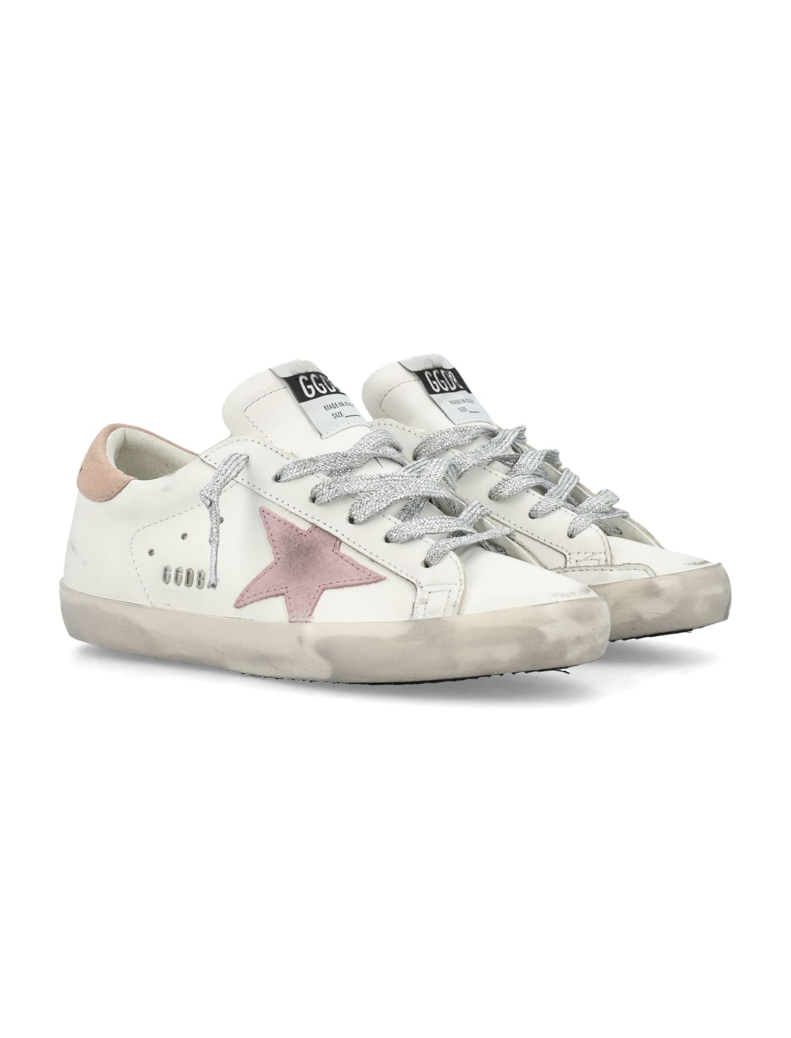 Shop Golden Goose Super-star In White Pink