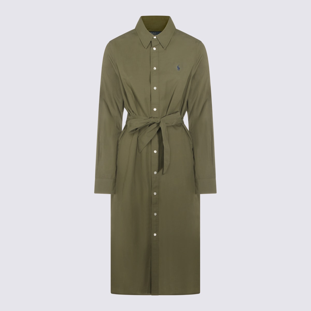Polo Ralph Lauren Olive Cotton Dress In Green