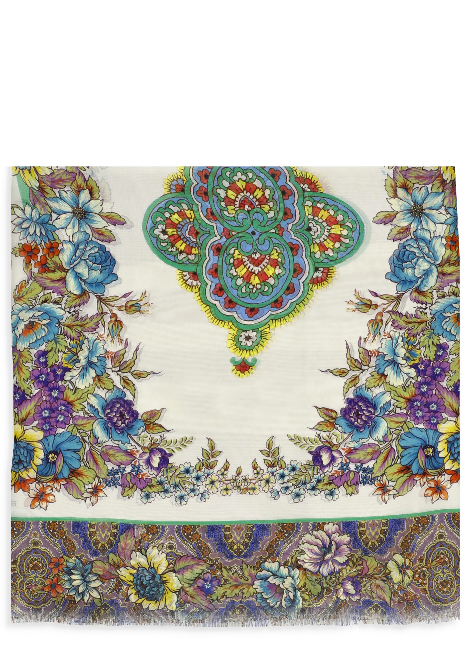Shop Etro Scarf With Print In Multicolour