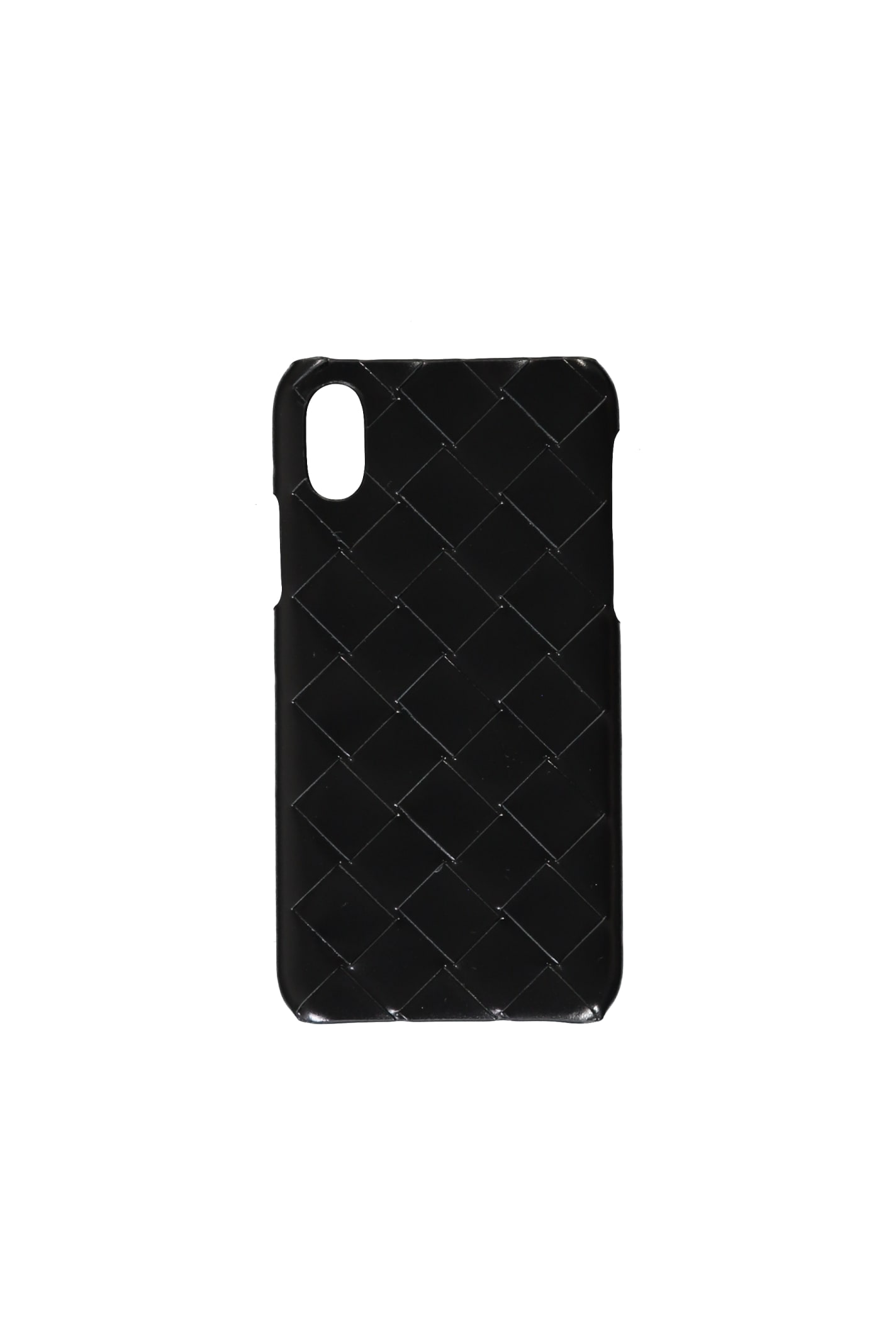 Bottega Veneta Leather Detail Iphone Xs Case In Black
