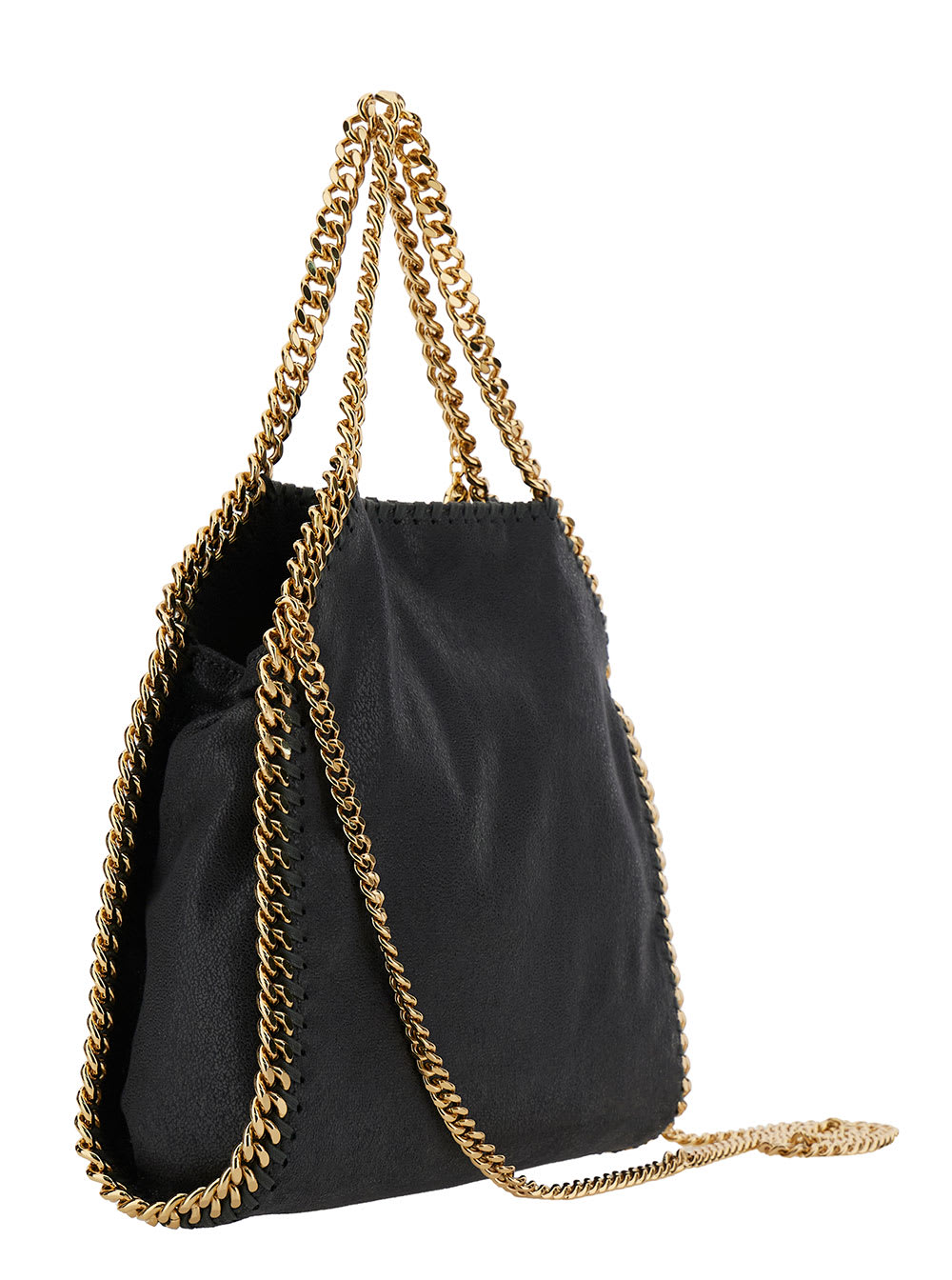 Shop Stella Mccartney Mini Tote Eco Shaggy Deer W/gold Color Chain In Grey