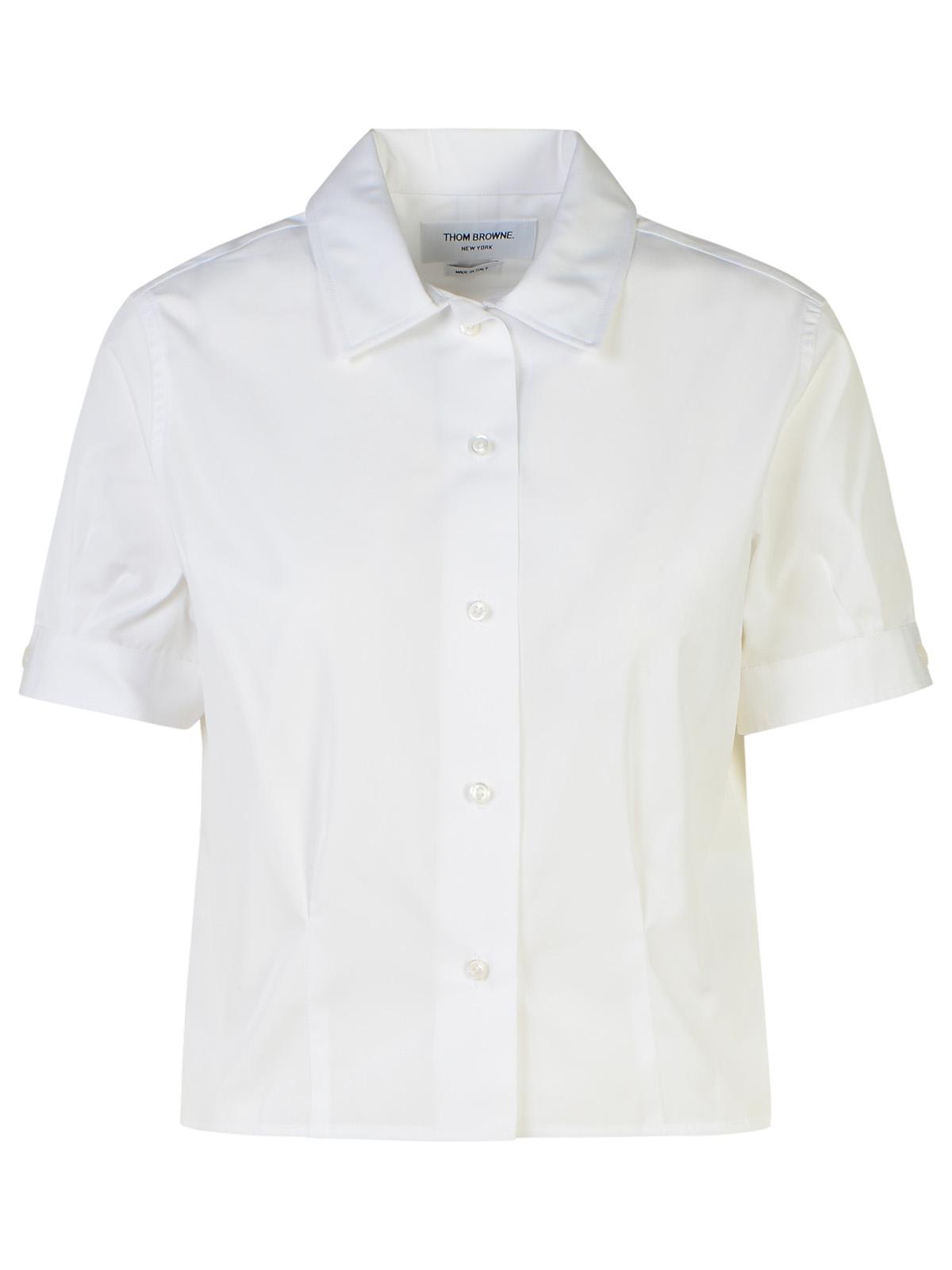 Shop Thom Browne White Cotton Shirt