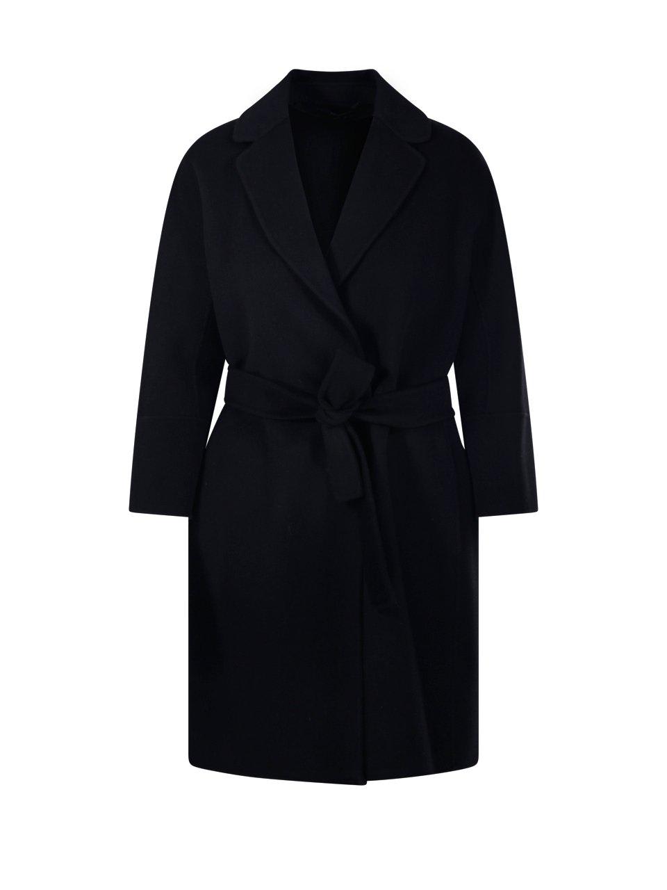 Shop 's Max Mara Arona Belted Long-sleeved Coat In Black