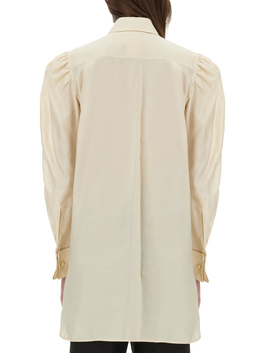 Max Mara Cotton Satin Shirt In Neutral