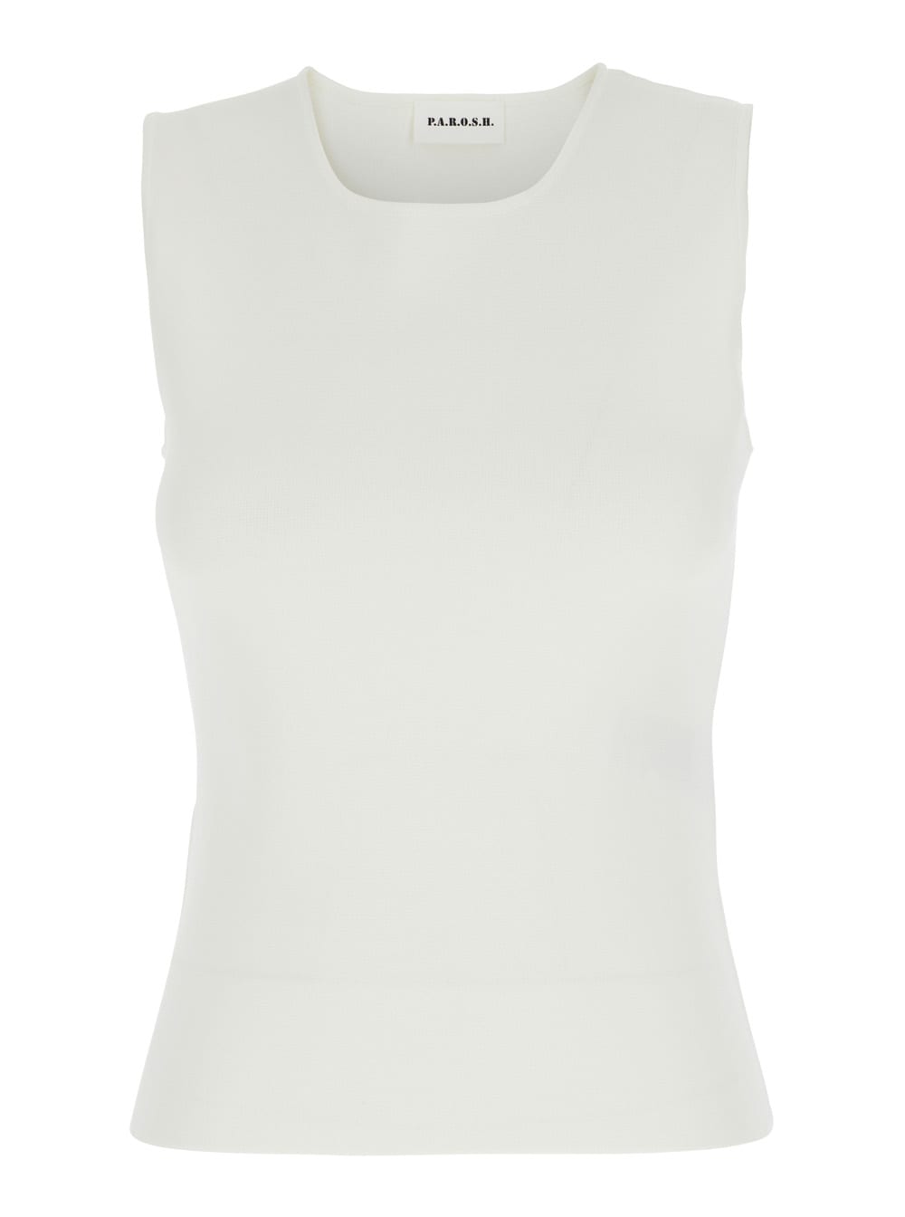 Parosh White Sleeveless Sweater In Viscose Blend Woman