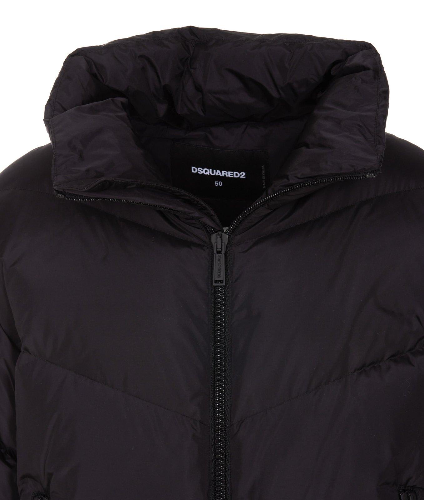 Shop Dsquared2 V-quilted Zipped Puffer Jacket In Nero