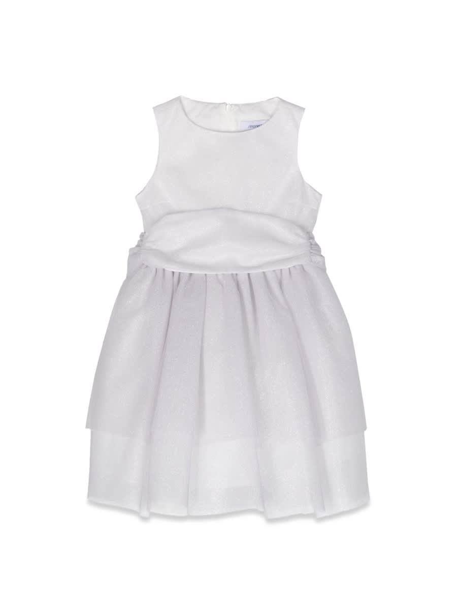 Simonetta Glittered Full-skirt Dress In Silver