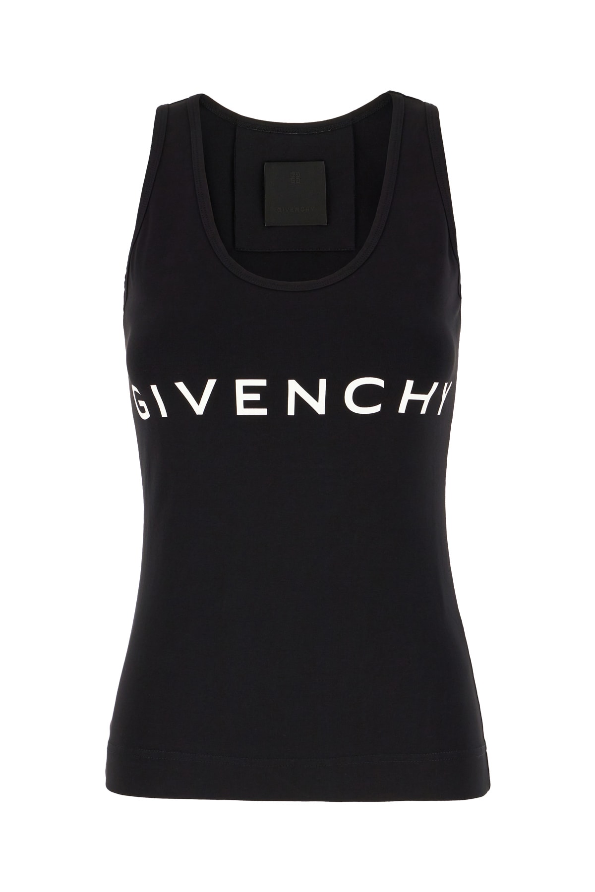 Givenchy Black Stretch Cotton Top In 001