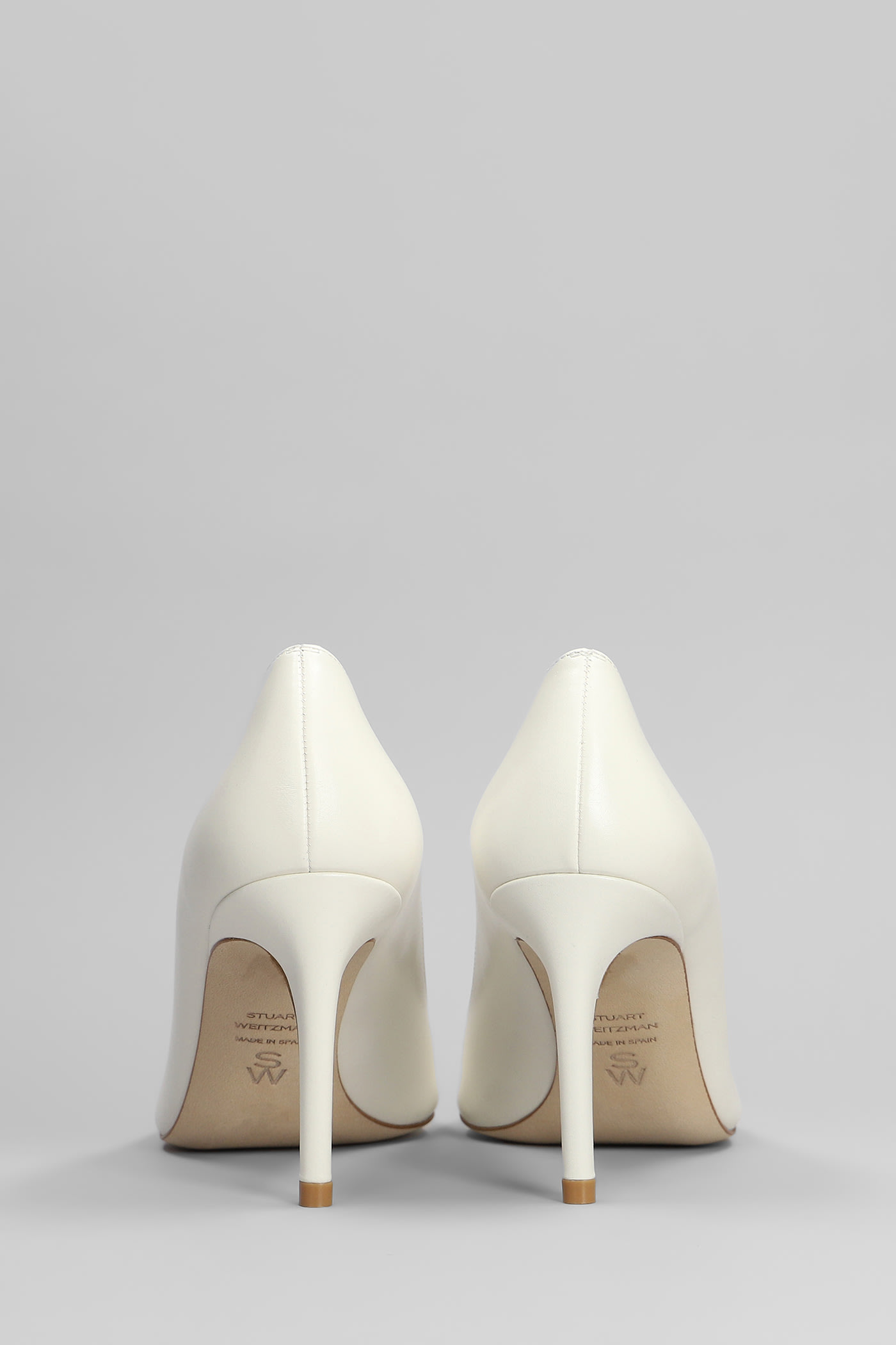 Stuart Weitzman 75mm Stuart Power Pointed-toe Leather Pumps In White