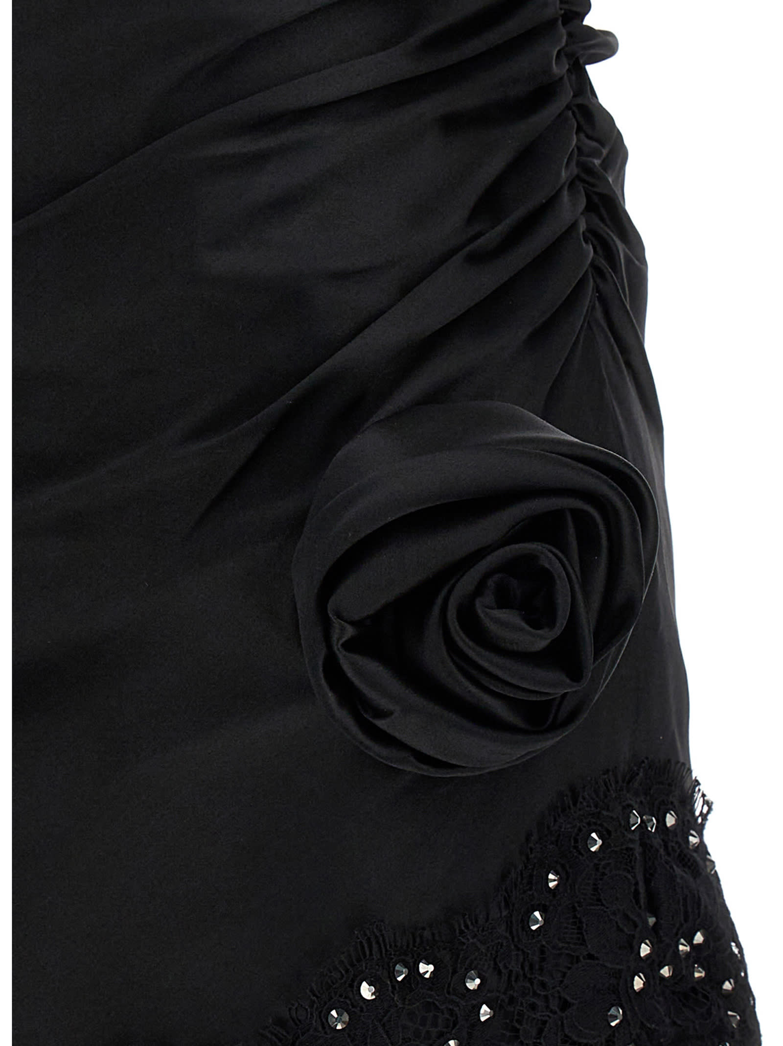 Shop Alessandra Rich Satin Minidress In Black