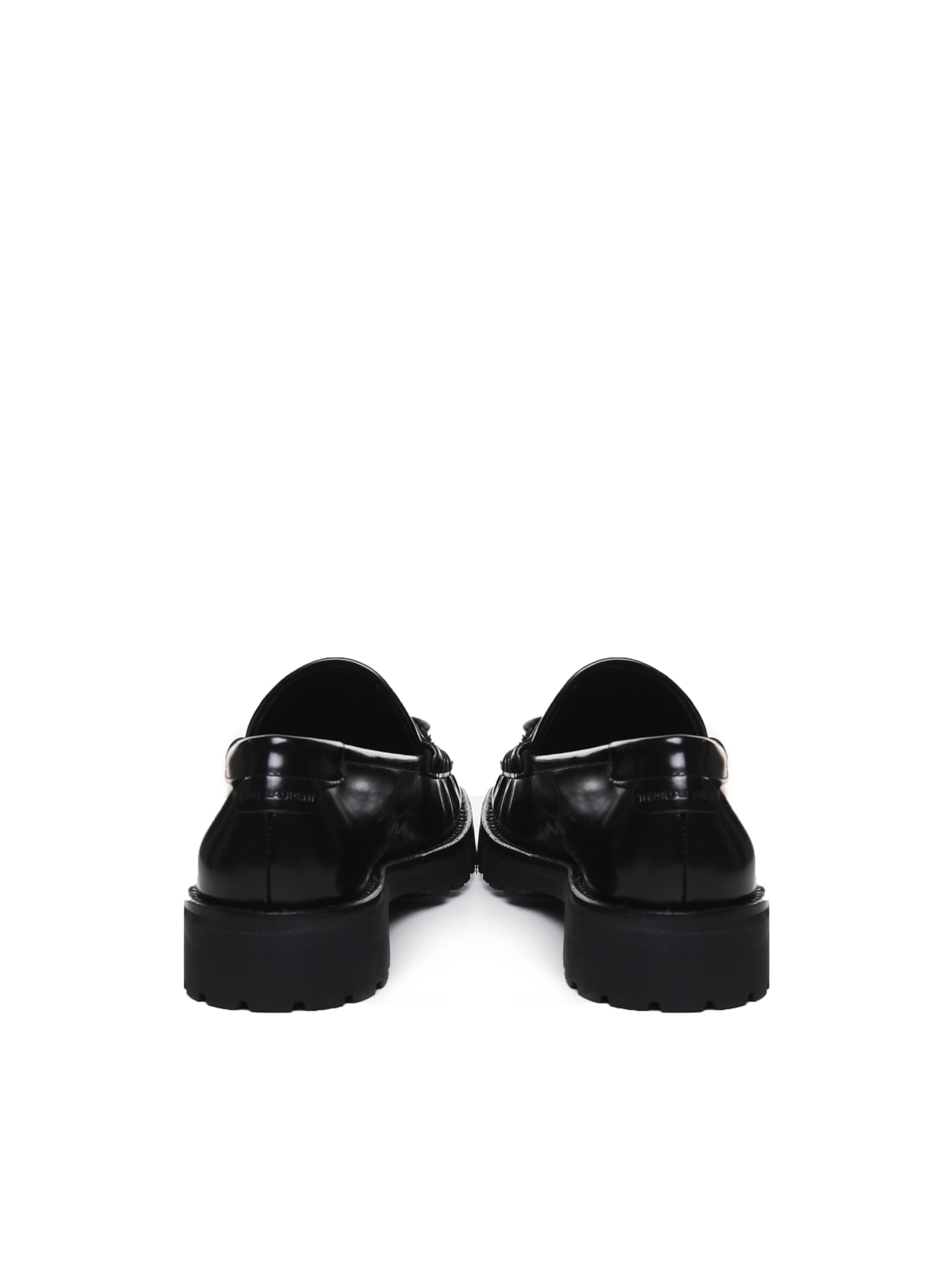 Shop Saint Laurent Monogram Loafers In Calfskin In Black