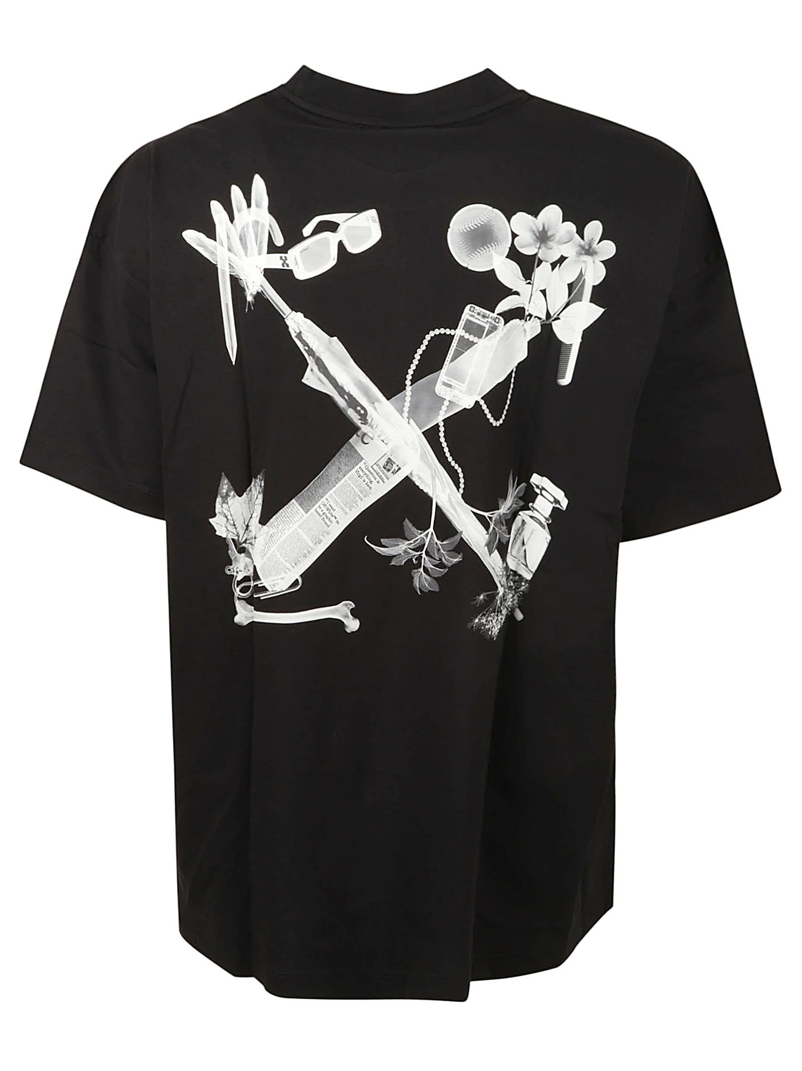 Shop Off-white Scan Arrow Over T-shirt In Black/grey