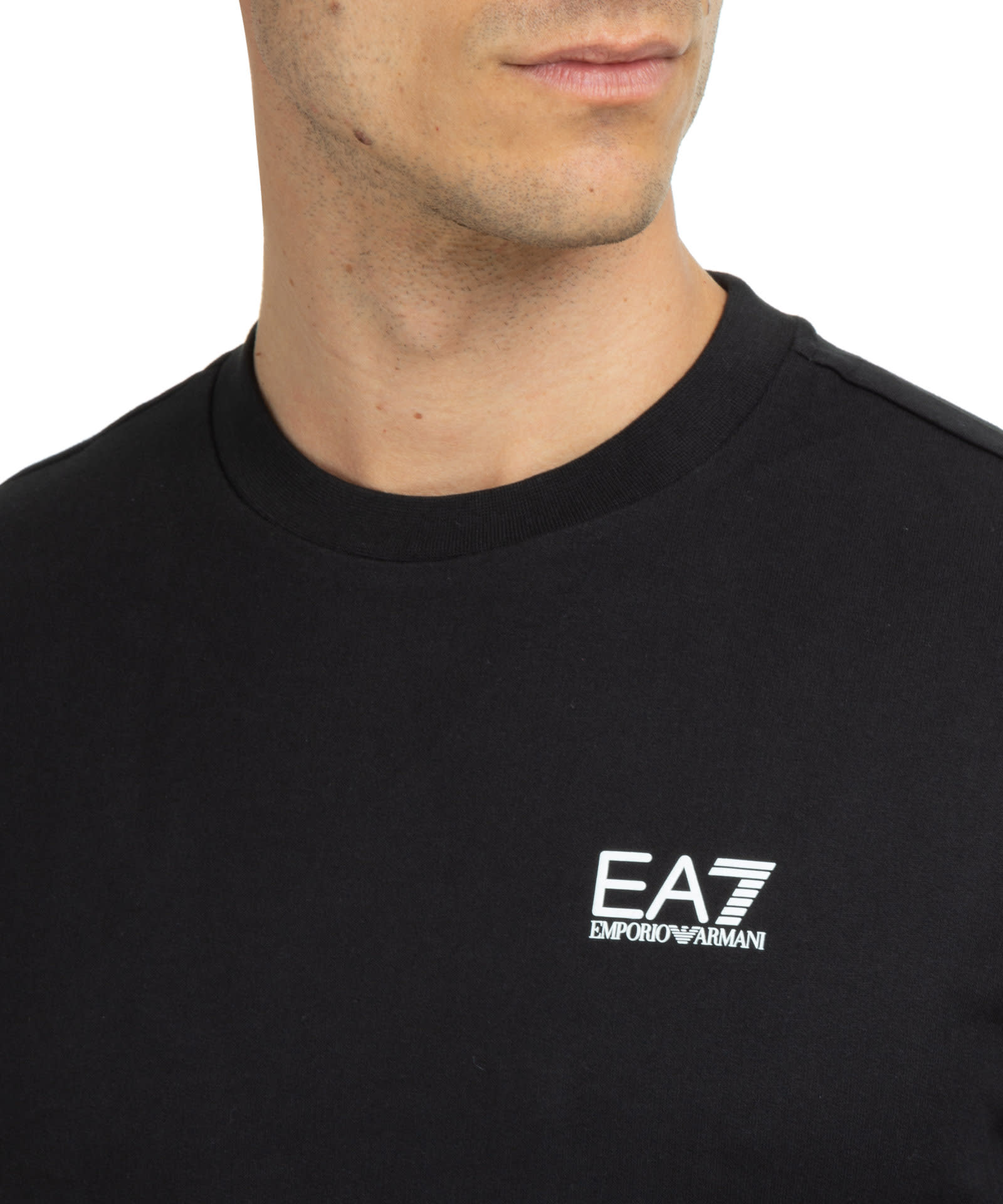 Ea7 Cotton Sweatshirt In Black