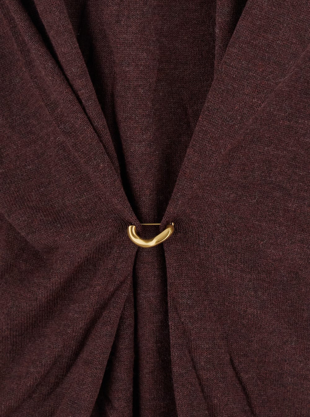 Isabel Marant Bordeaux V-neck Sweater With Ring Detail At The Waist In Fabric Woman In Brown