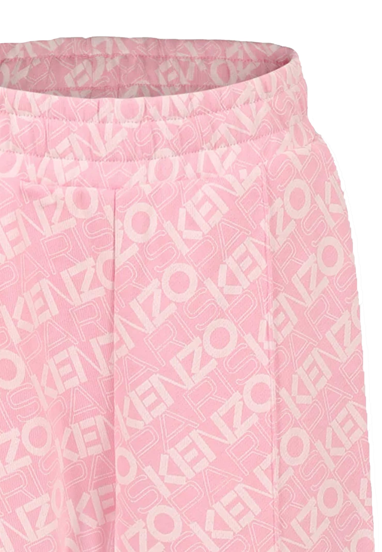 Kenzo Pink Trousers For Girl With Logo In Pink