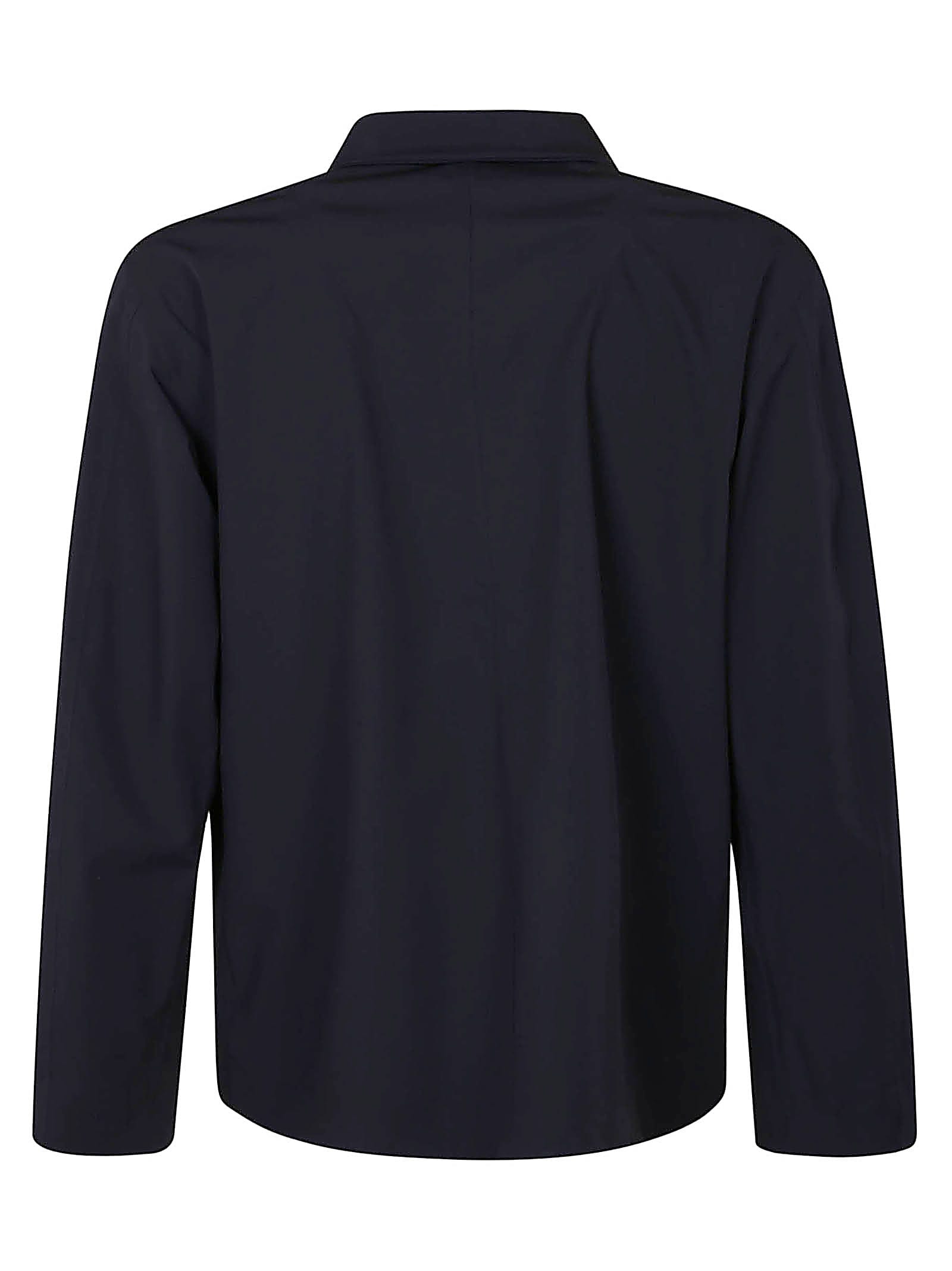 Shop Herno Classic Side Pockets Buttoned Jacket In Blue Navy