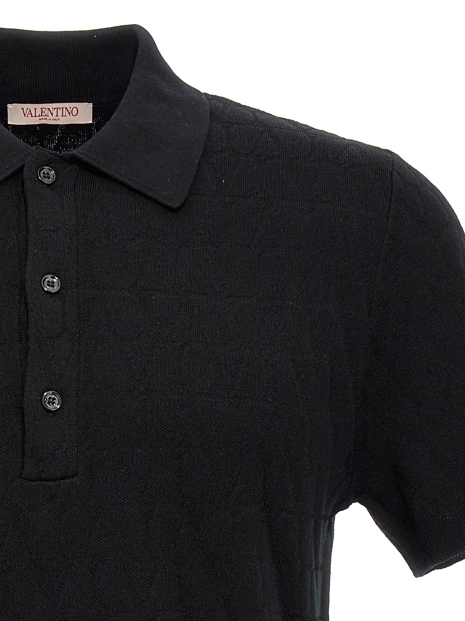 Valentino Black Toile Iconographe Polo In Black