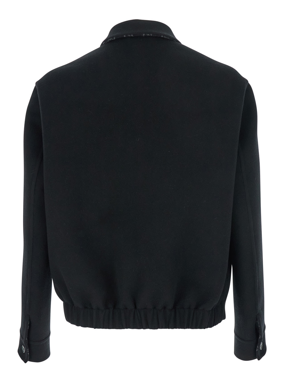 Gucci Black Jacket With Classic Collar And Front Zip Closure In Wool Man In Gray