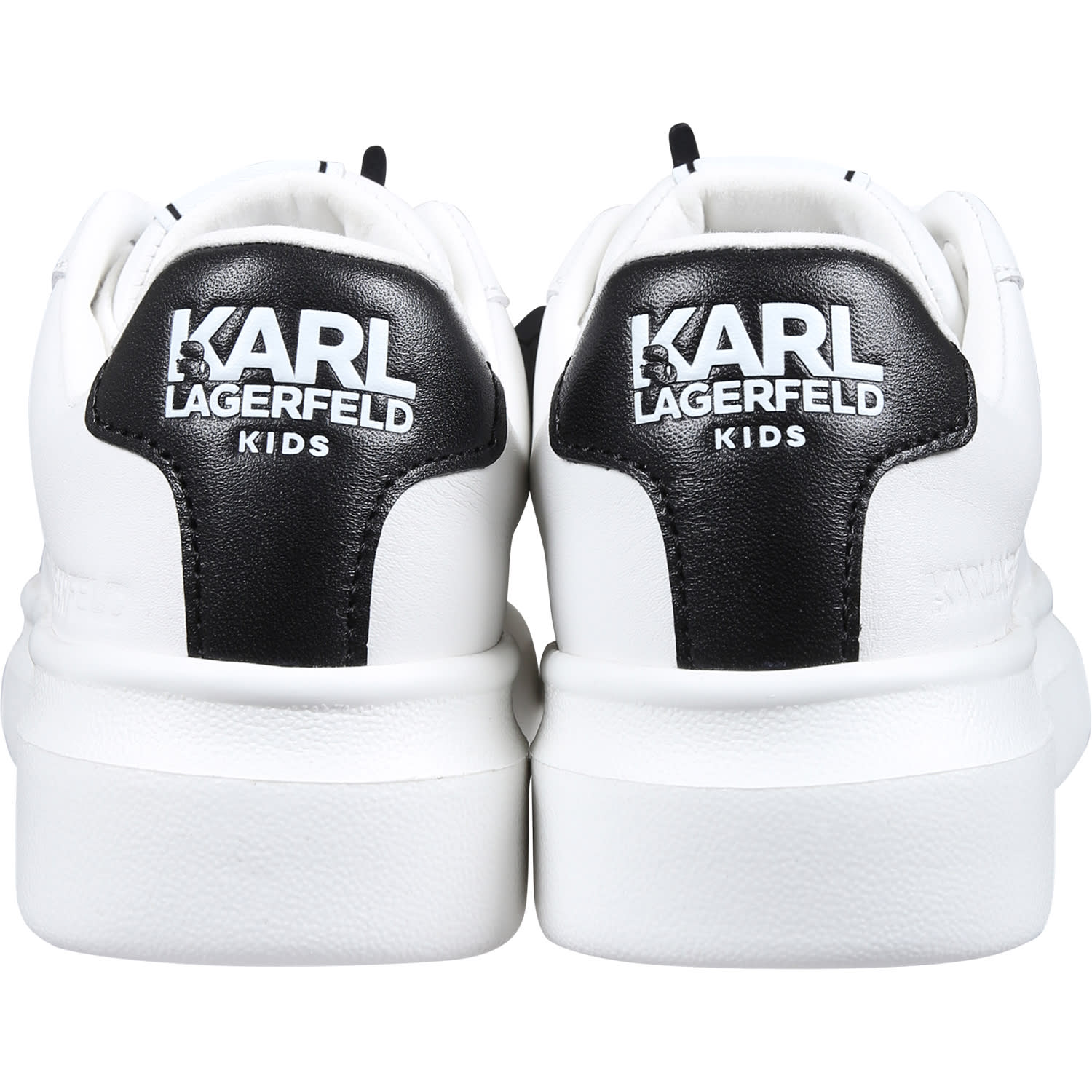 Shop Karl Lagerfeld White Sneakers For Kids With Logo