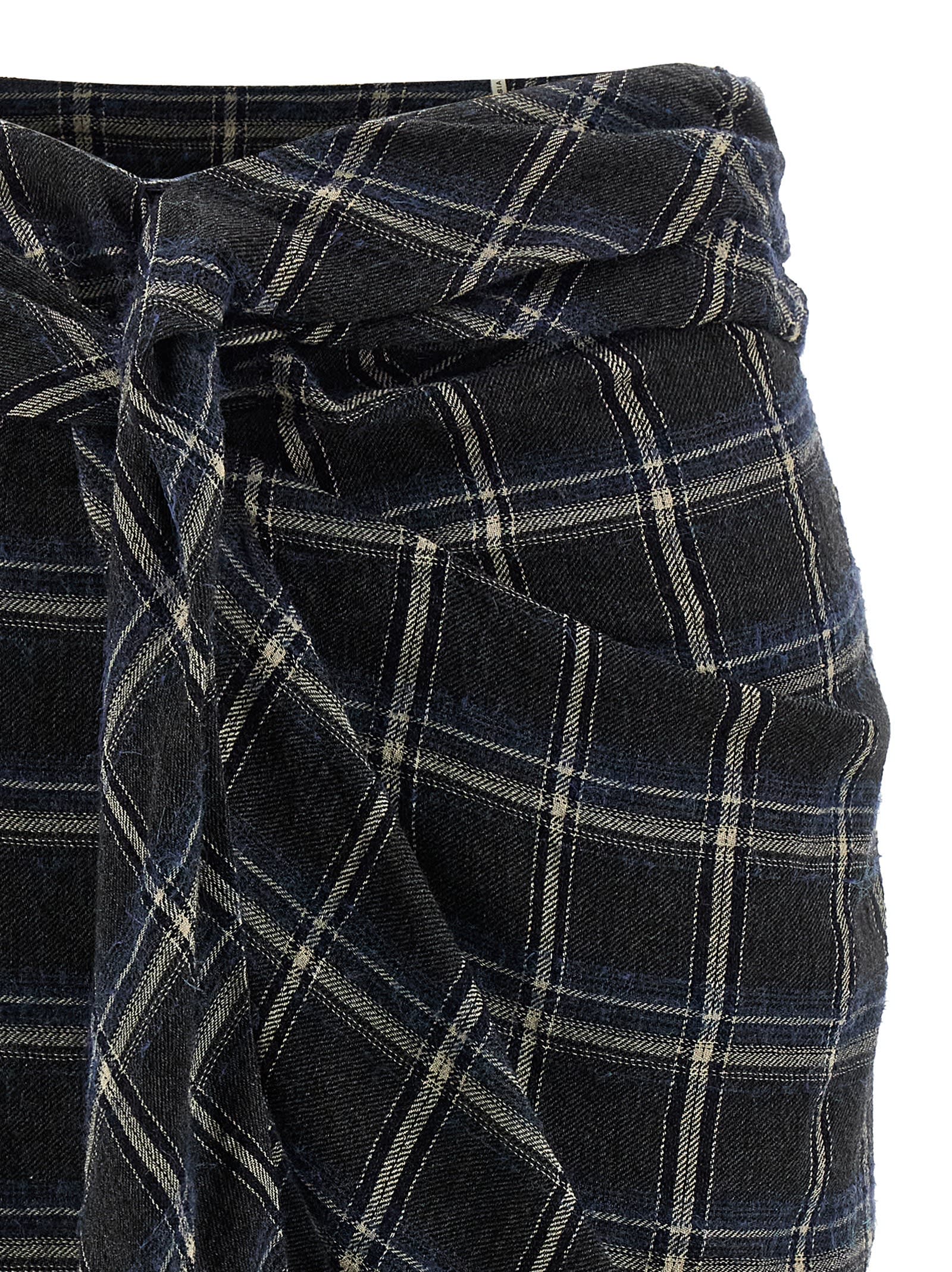 Isabel Marant Wrap Skirt With Asymmetric Hem And Tie Detail In Blue