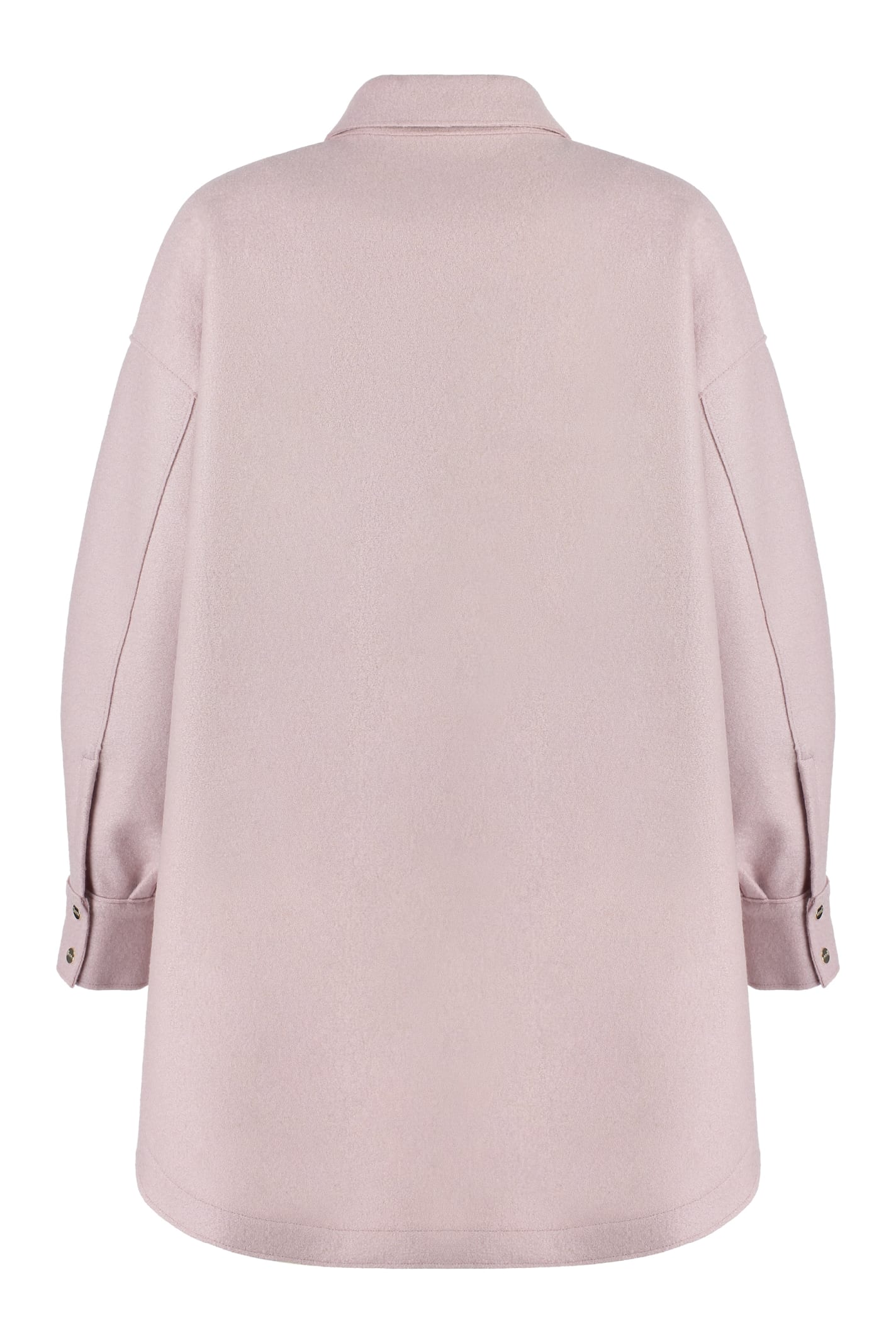 Herno Felted-finish Virgin Wool Shirt In Pink