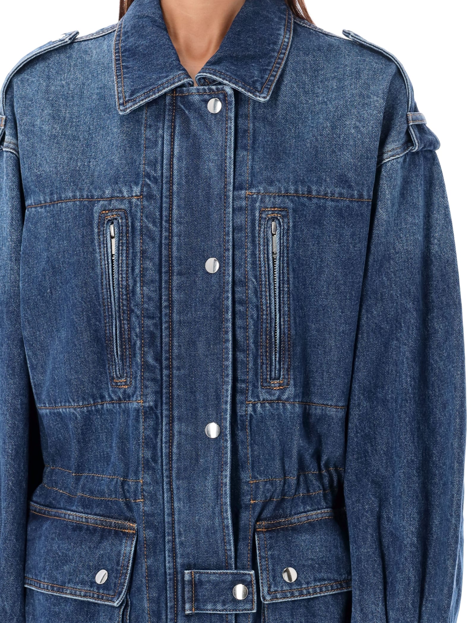 Shop Marant Etoile Joanna Denim Jacket In Blue