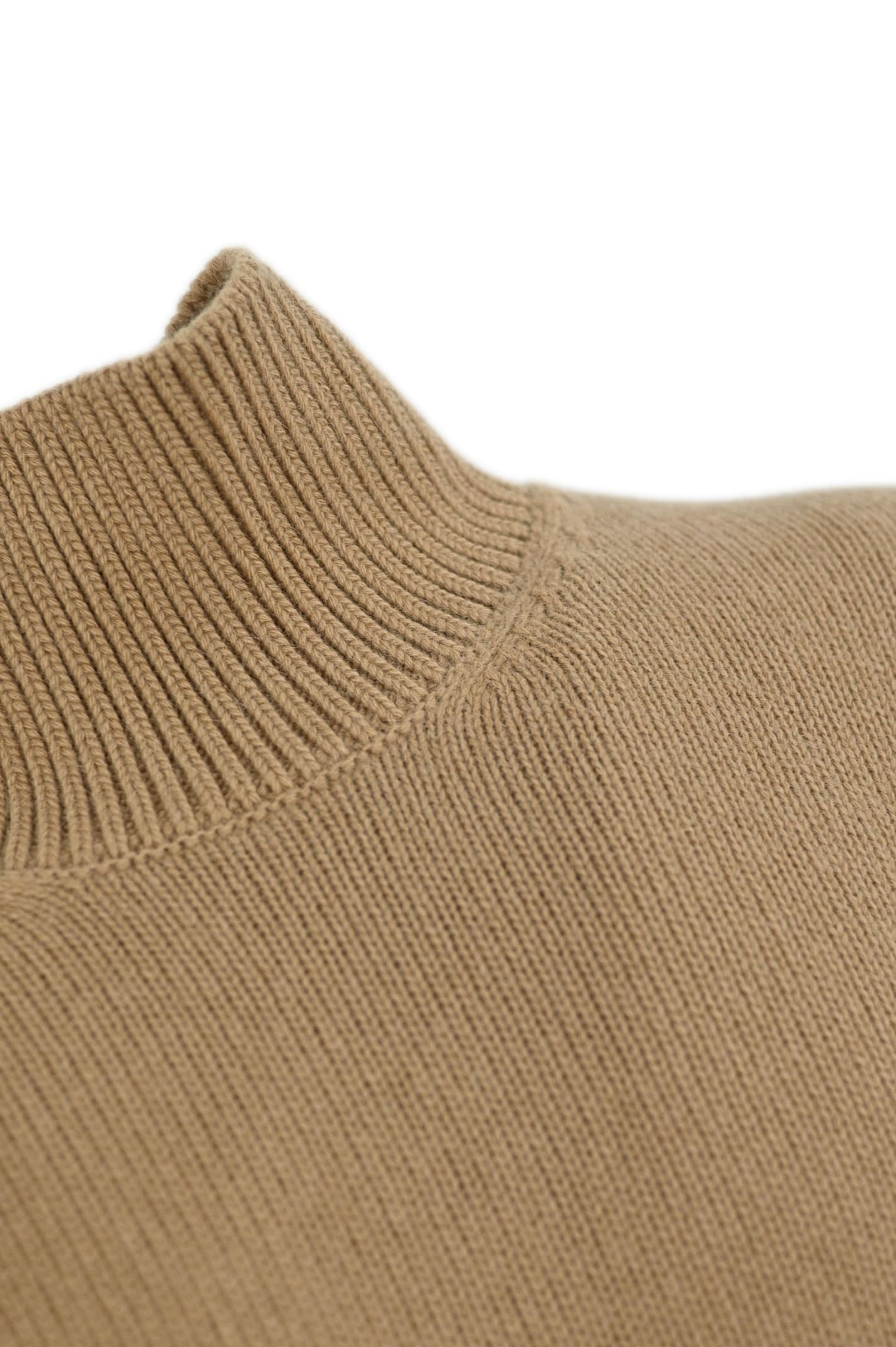 Shop Laneus Mock-neck Knitted Jumper In Brown