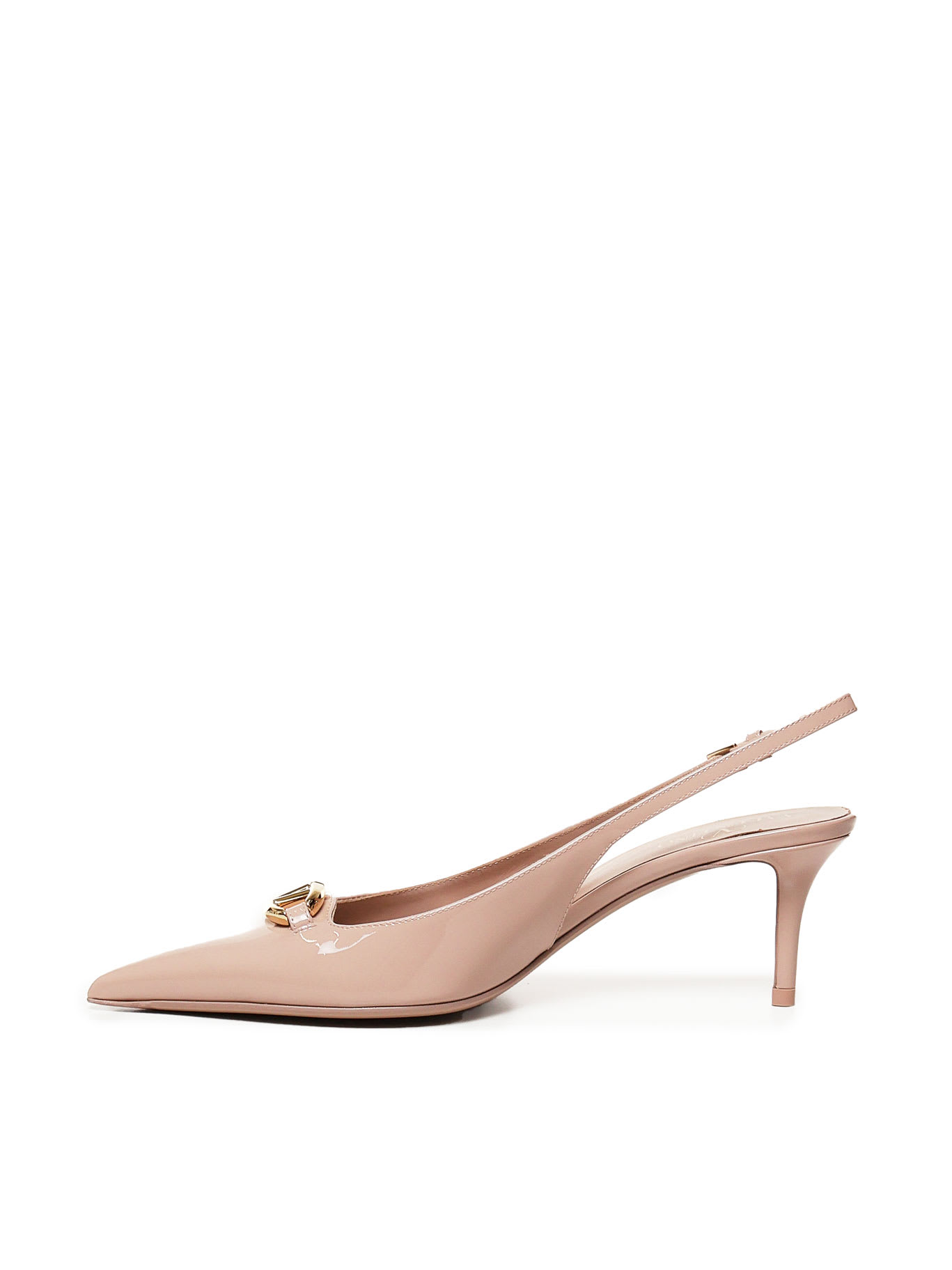 Shop Valentino Slingback Vlogo The Bold Edition In Beige Rose