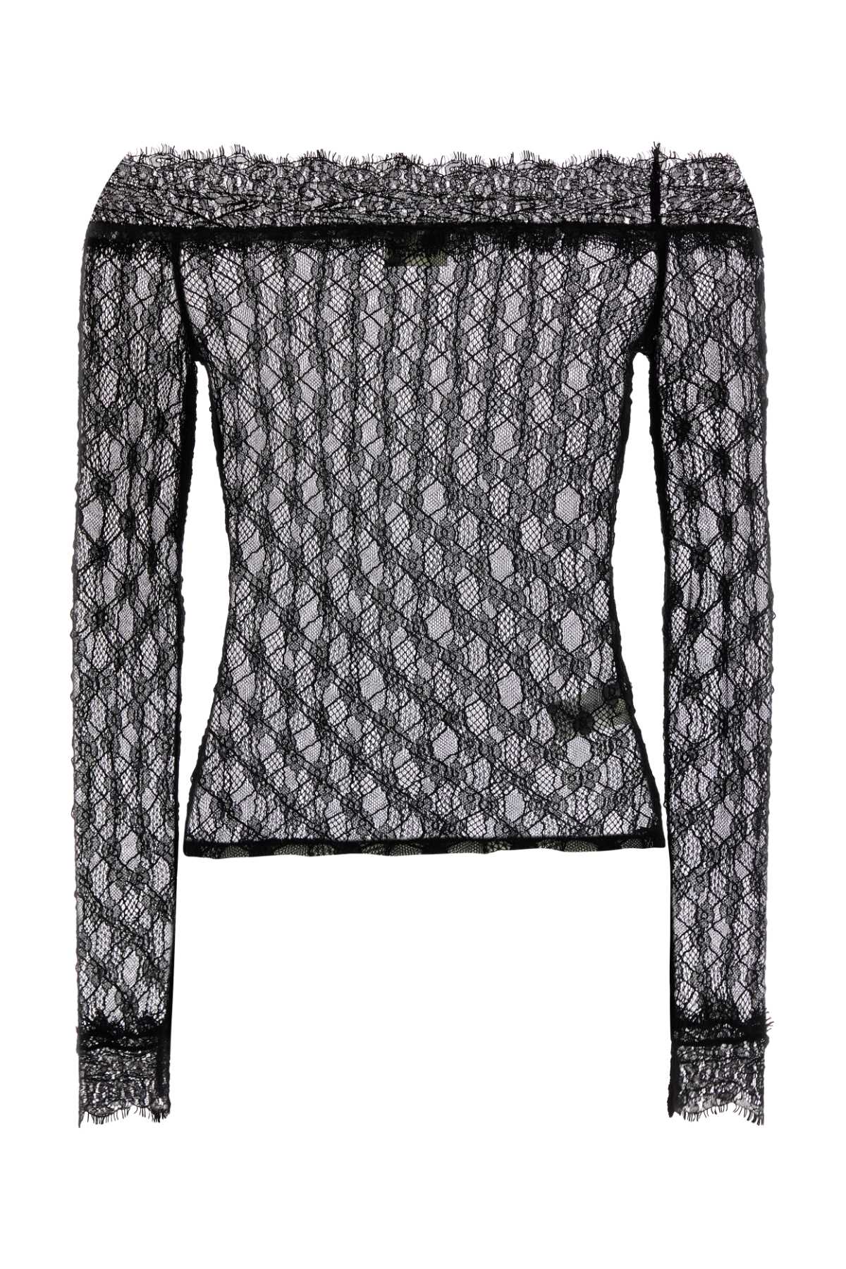 Isabel Marant Women Black Stretch Lace Marlene Top In Black