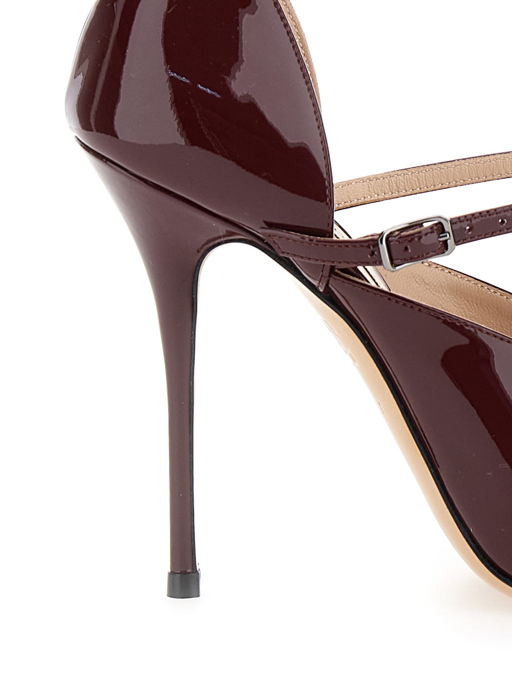 Shop Casadei Scarlet Jolly Bordeaux Pumps With Stiletto Heel In Patent Leather Woman