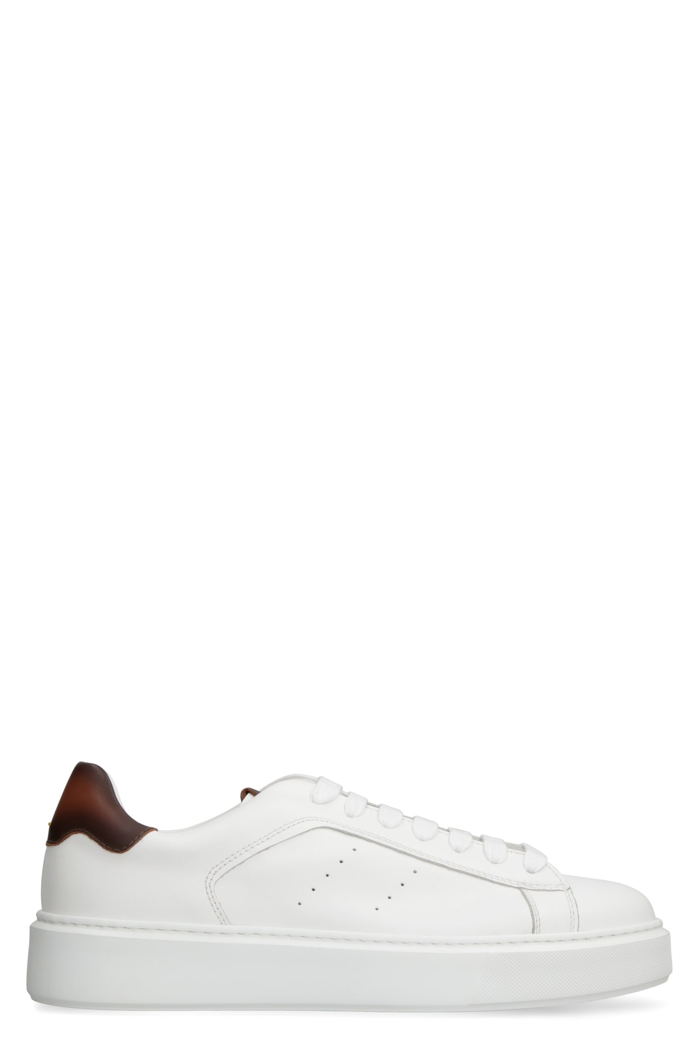 Doucal's Leather Low-top Sneakers In Beige